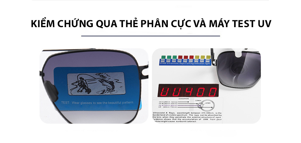 Mô tả Kính Mát Thời Trang Nam AORON Tròng Phân Cực Chống Tia UV400 Thiết Kế Gọng Vuông Sang Trọng Độc Đáo - AK061 - 8
