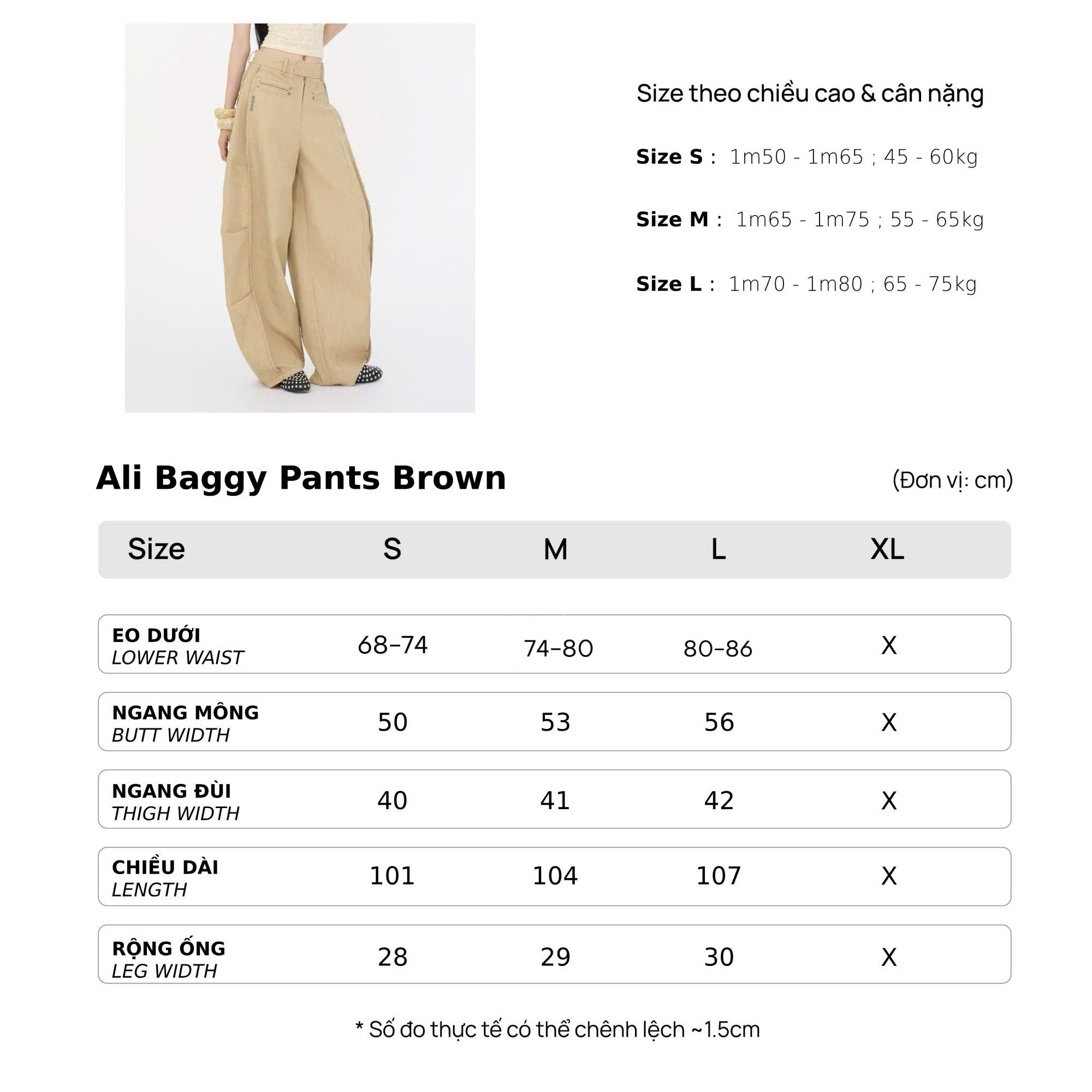 Mô tả Quần Dài Nâu Ống Rộng Brand TSUN Chính Hãng - ALI PANTS Unisex Phối Đinh Tán Streetwear Localbrand - 1