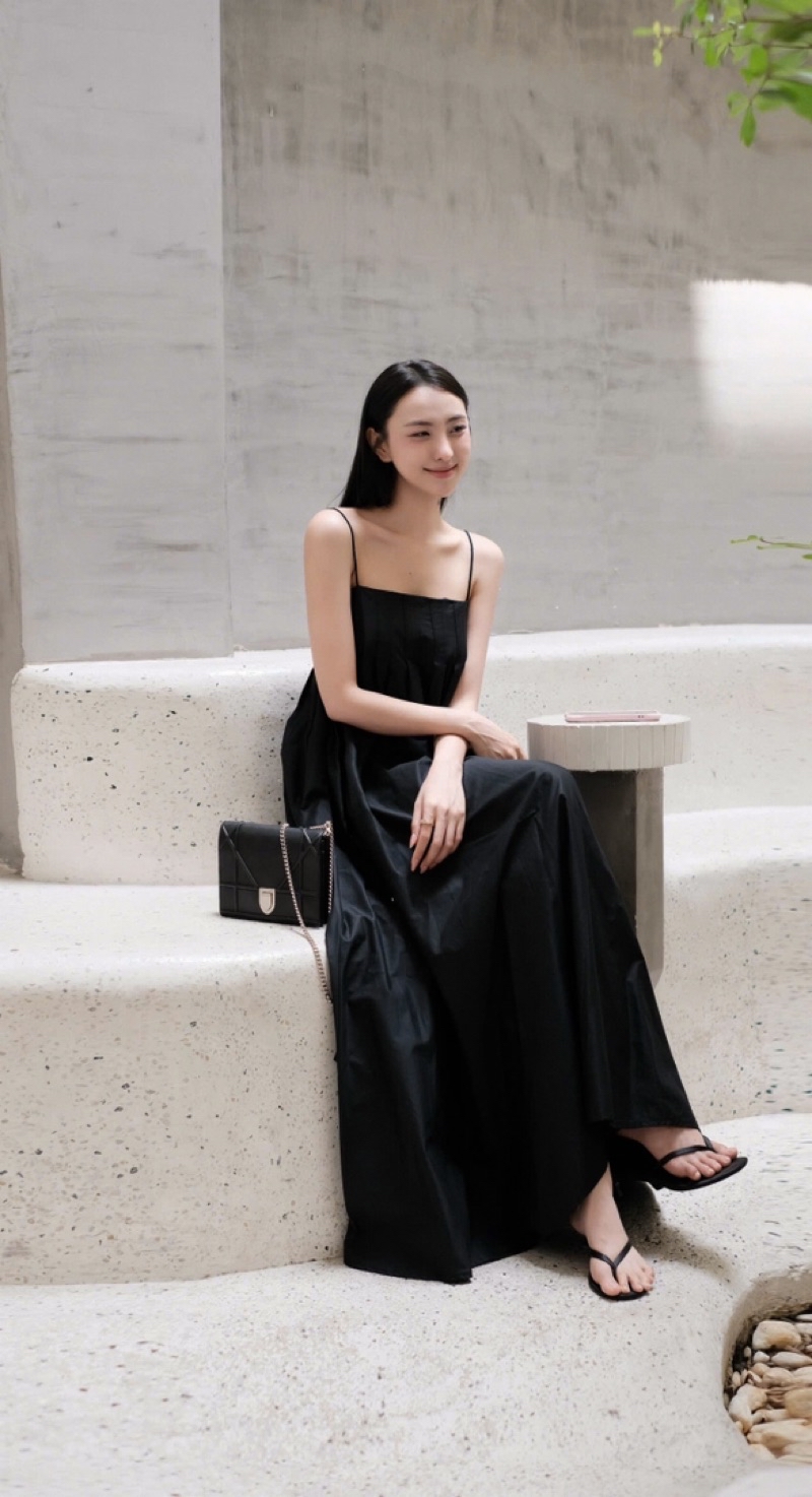 𝗘𝗻𝘇𝗶𝗮𝗻 𝗗𝗿𝗲𝘀𝘀 | Đầm Maxi Xếp Nếp Ngực Cotton ( ảnh chính chủ ) | Shopee ...