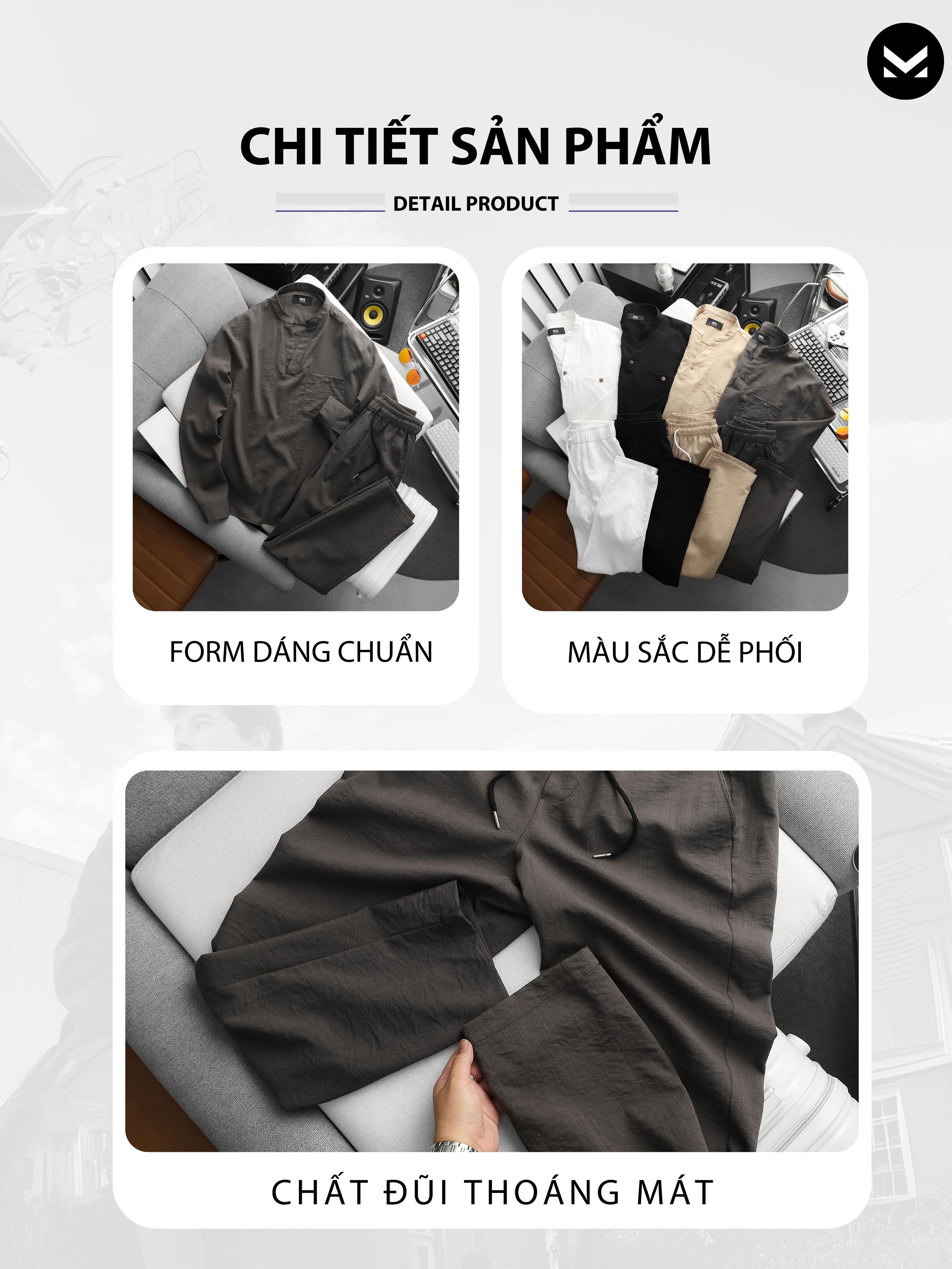 Set đồ bộ đũi lụa nam MK