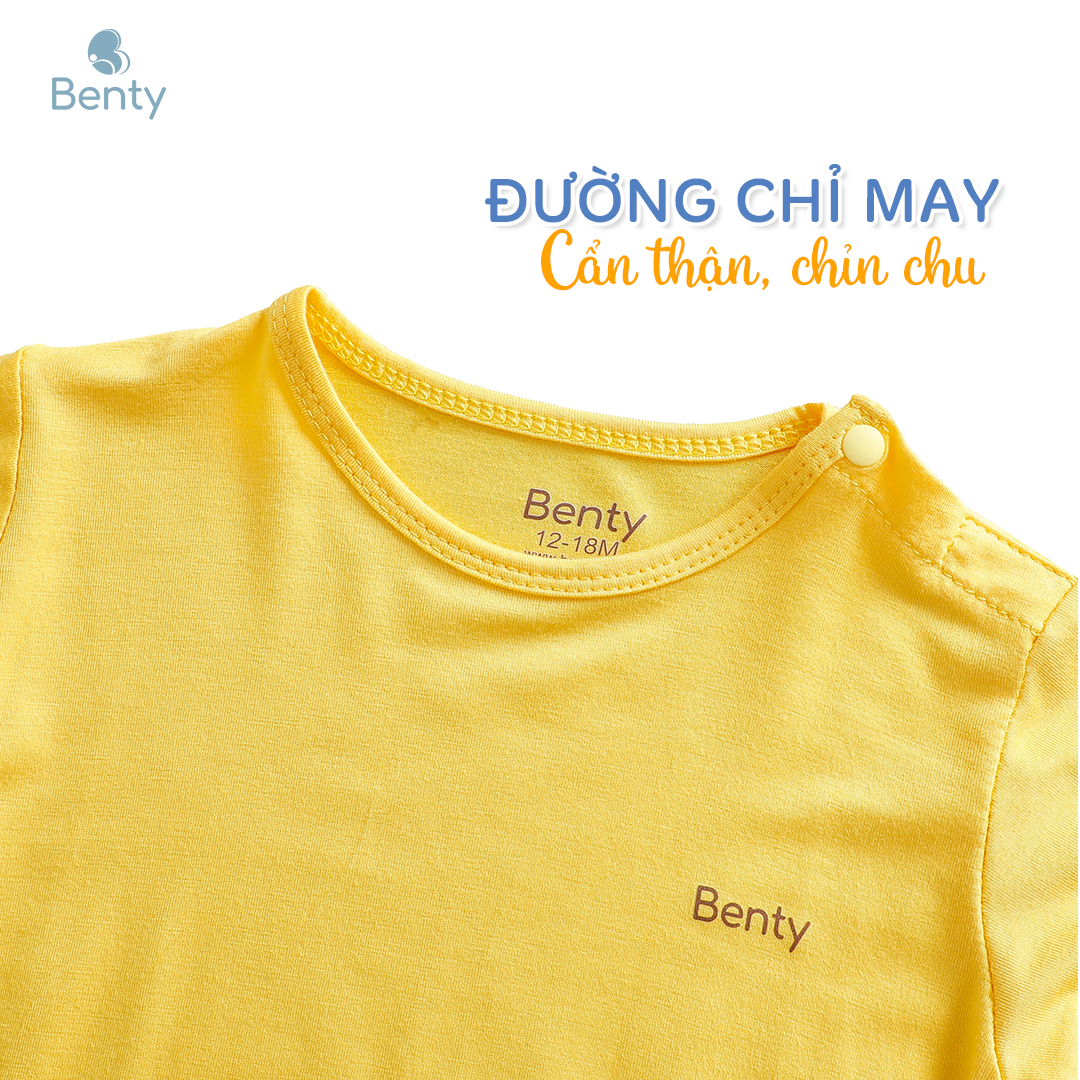 Mô tả Body chip cộc tay cài vai BENTY cao cấp bé trai bé gái, body bé sơ sinh an toàn da - 2