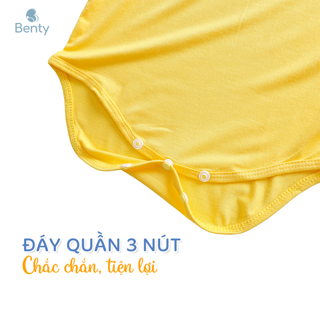 Mô tả Body chip cộc tay cài vai BENTY cao cấp bé trai bé gái, body bé sơ sinh an toàn da - 3