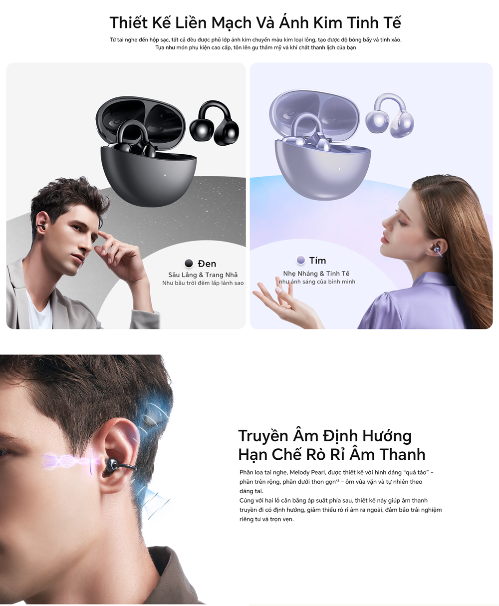 Tai Nghe Bluetooth HONOR CHOICE Earbuds Clip - Trọng lượng nhẹ