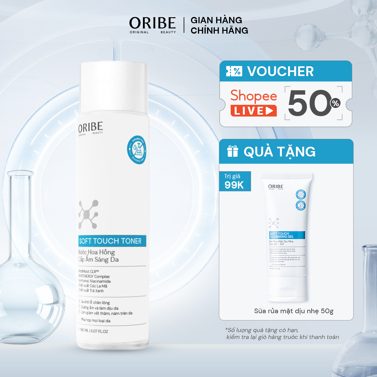 Mô tả Toner Oribe cấp ẩm làm dịu se khít lỗ chân lông - Nước hoa hồng dưỡng sáng phù hợp mọi loại da 150ml - 1