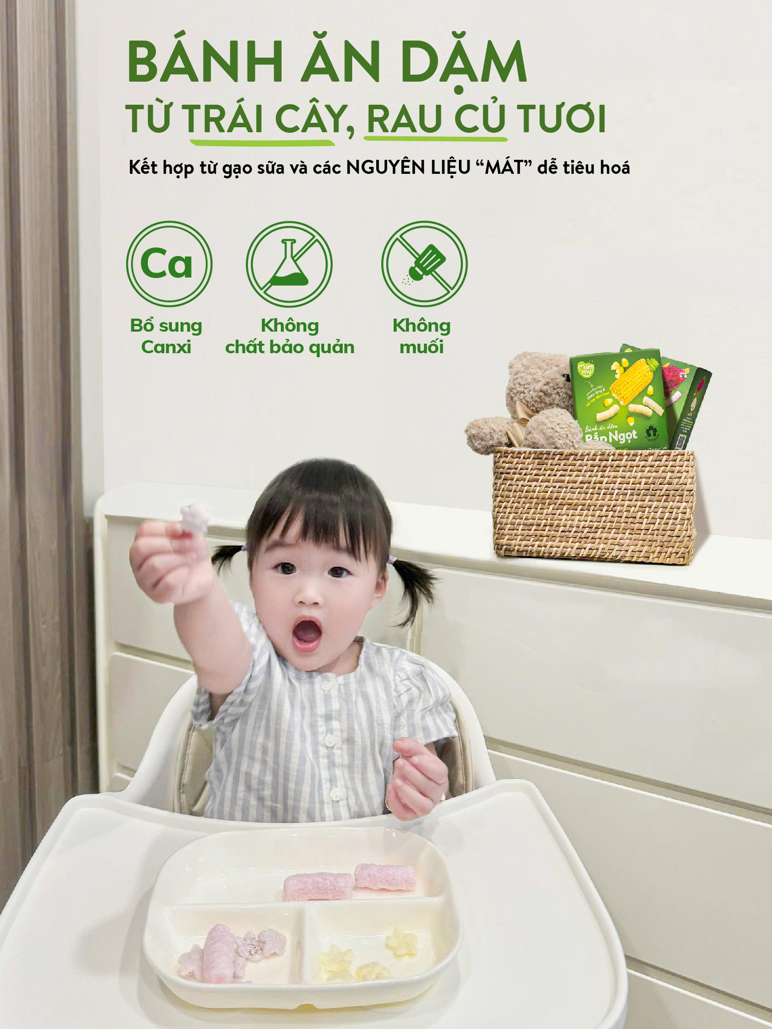 Mô tả Bánh ăn dặm Mămmy làm từ rau củ trái cây tự nhiên bổ sung canxi giúp bé phát triển toàn diện, hộp 12g - 1