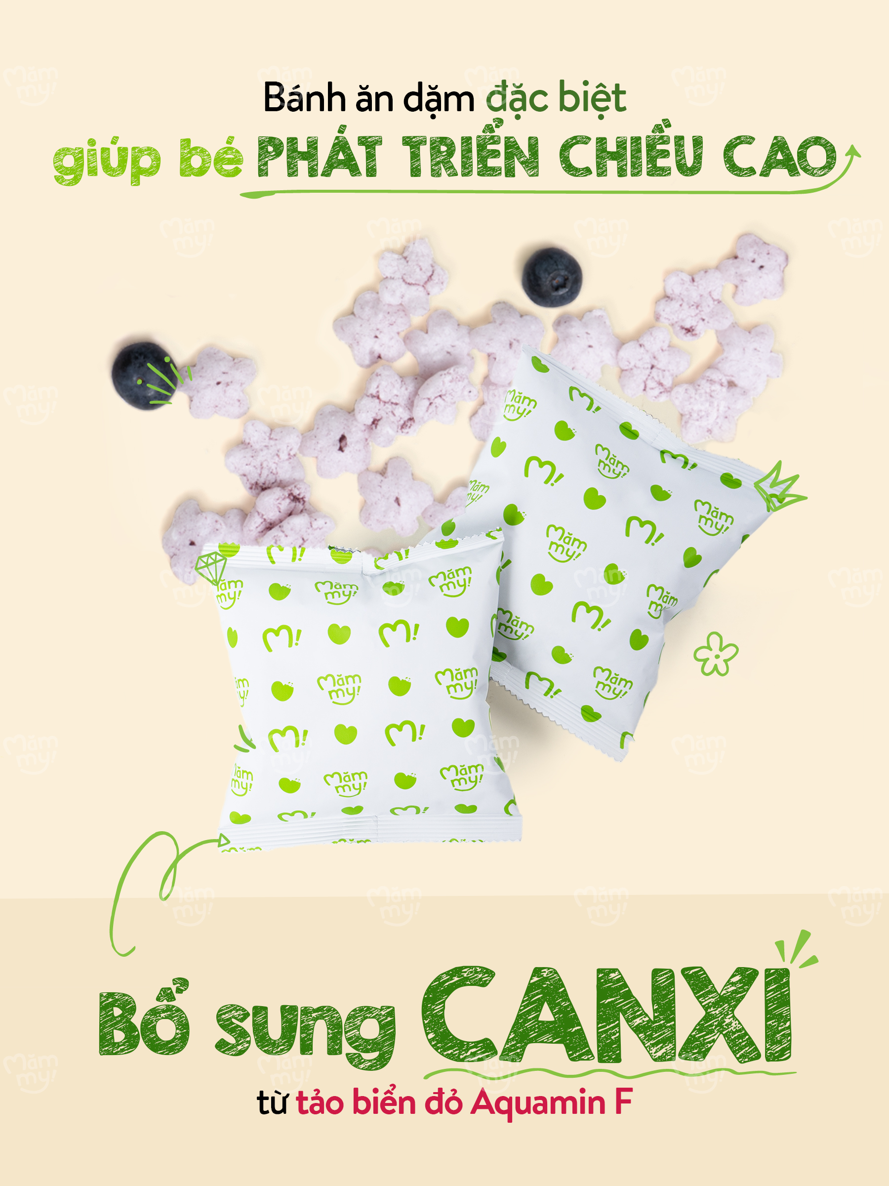 Mô tả Bánh ăn dặm Mămmy làm từ rau củ trái cây tự nhiên bổ sung canxi giúp bé phát triển toàn diện, hộp 12g - 4
