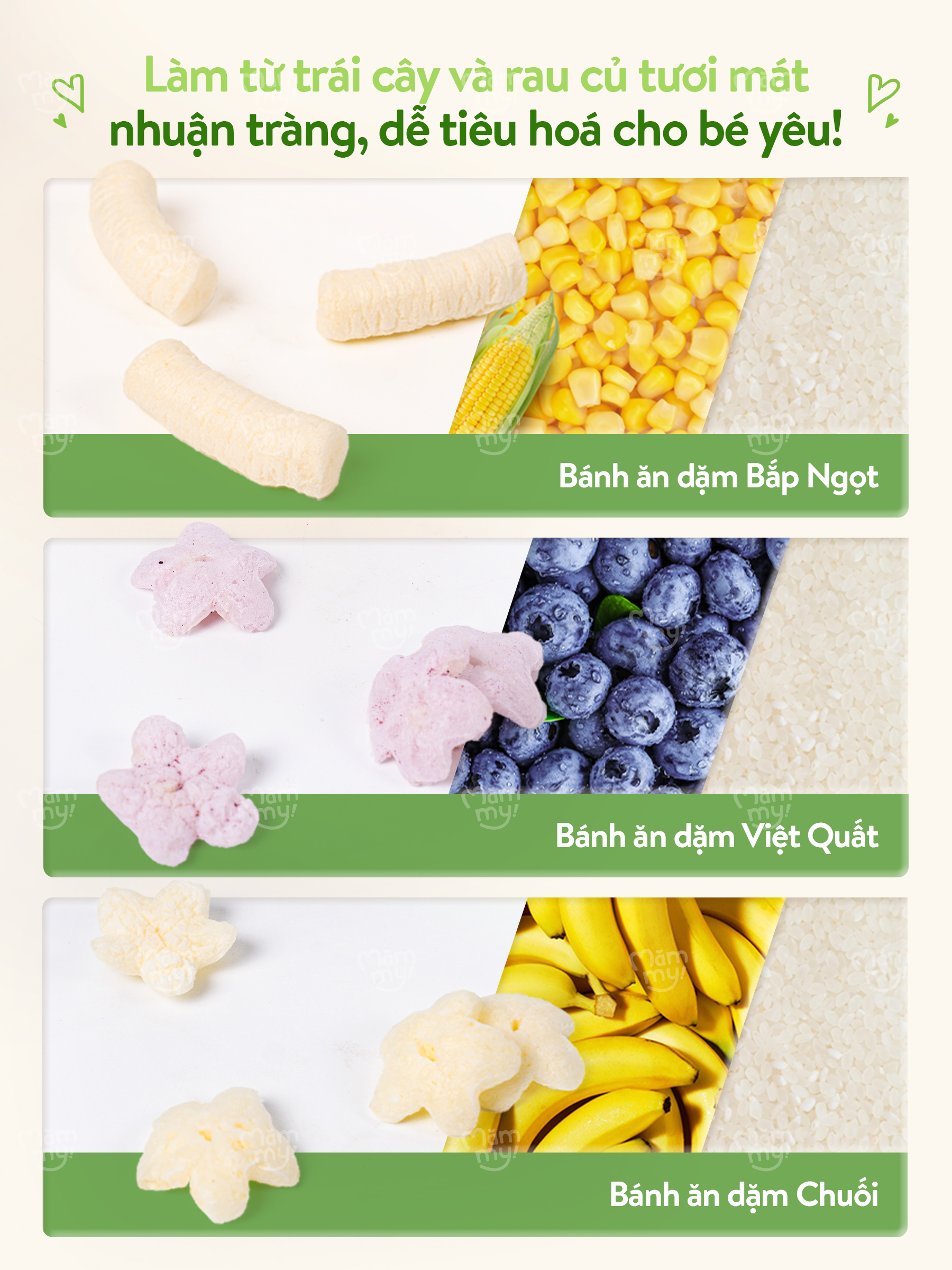 Mô tả Bánh ăn dặm Mămmy làm từ rau củ trái cây tự nhiên bổ sung canxi giúp bé phát triển toàn diện, hộp 12g - 6