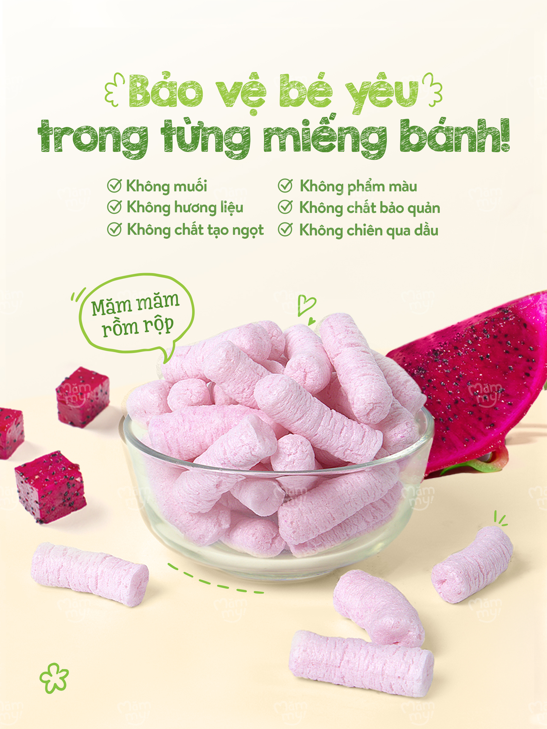 Mô tả Bánh ăn dặm Mămmy làm từ rau củ trái cây tự nhiên bổ sung canxi giúp bé phát triển toàn diện, hộp 12g - 12