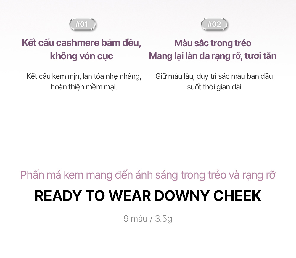 Mô tả Má hồng kem BBIA Ready To Wear Downy Cheek 3.5g - 4