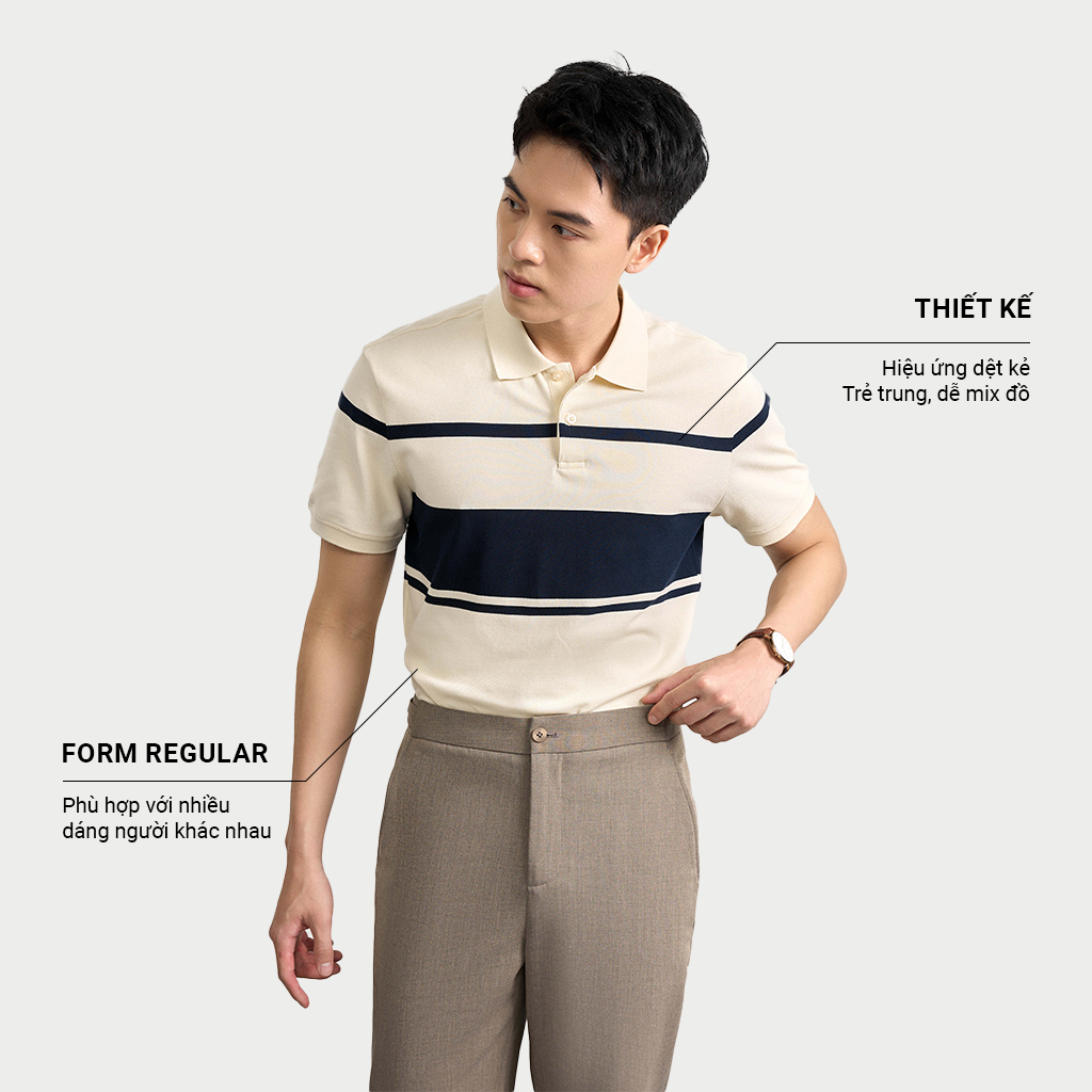 Mô tả Áo Polo Nam Krik Form Regular Kẻ Ngang Phối Màu Đẹp Mắt Vải Cotton Mát Mẻ PL2210 - 1