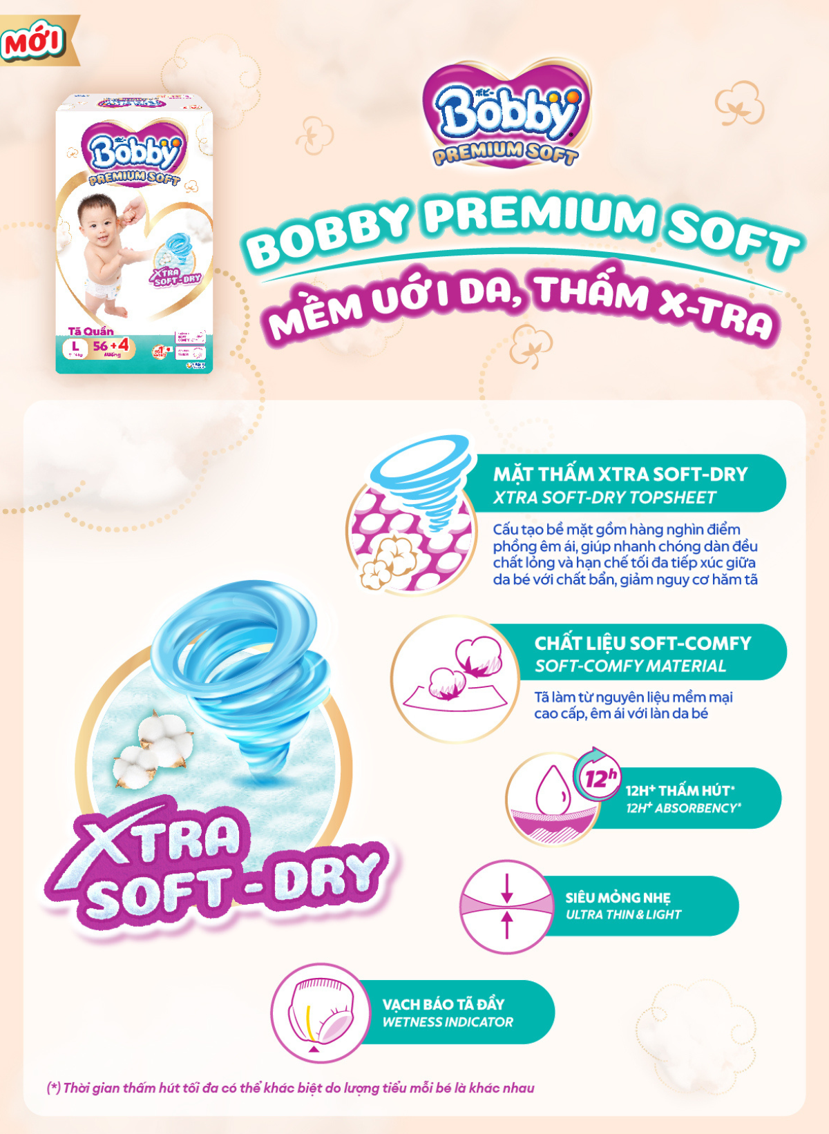 [MỚI] Bỉm Tã Quần Bobby Premium Soft chính hãng– Mềm êm thấm hút tốt ...