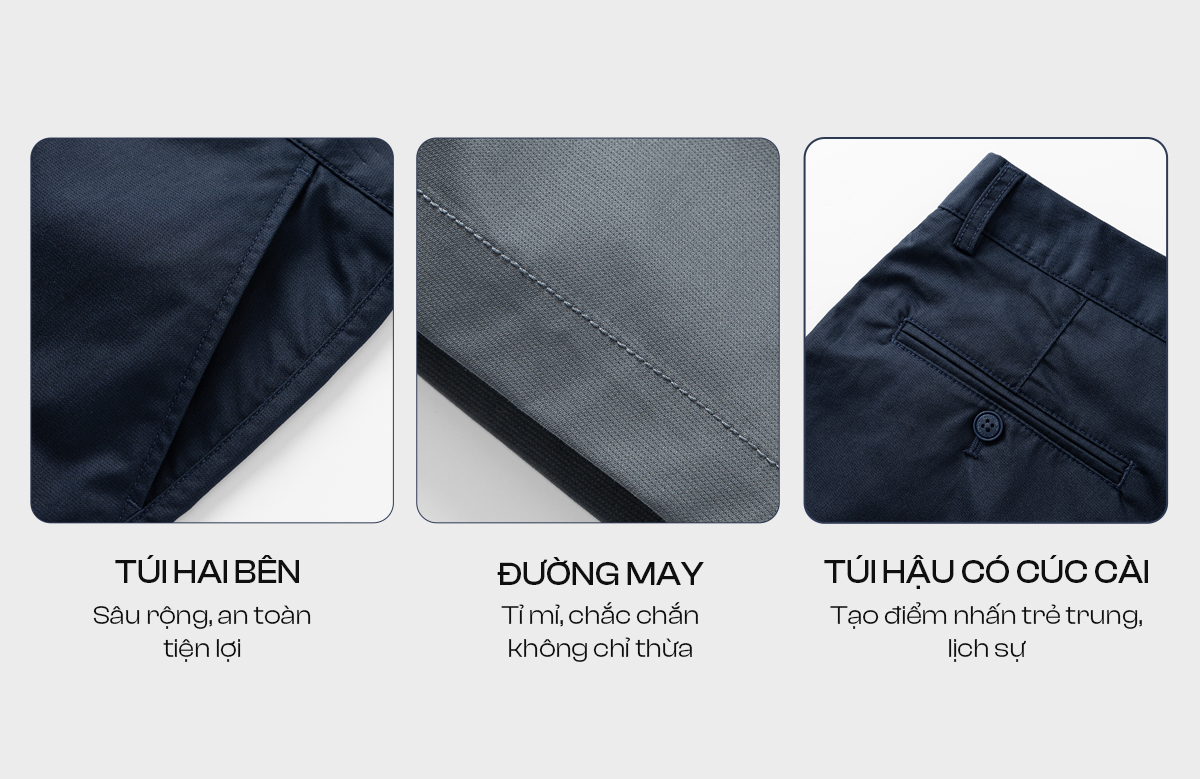 Mô tả Quần Short Kaki Nam 5S FASHION Mềm Mịn,Thiết Kế Cúc Ẩn Mặt Trong Lịch Sự (QSK25014) - 3