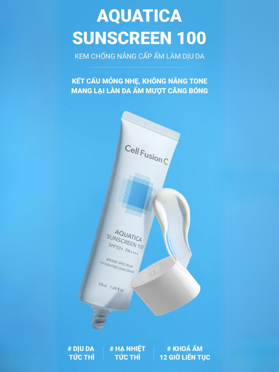 Mô tả Kem Chống Nắng Cấp Ẩm & Dịu Da Cell Fusion C Aquatica Sunscreen 100 SPF 50+/PA++++ - 4