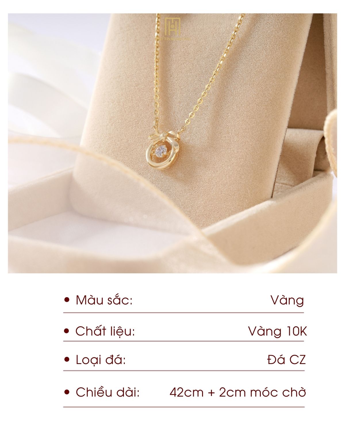 Mô tả Dây chuyền vàng 10K Bảo Tín Mạnh Hải thiết kế họa thiết thanh lịch phong cách Ý PYD2V10CZH-503001 - 2