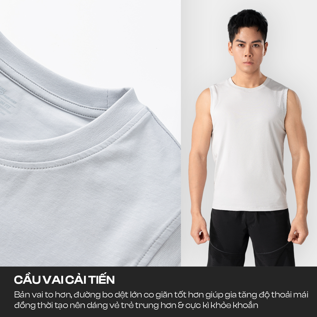Áo Sát Nách Nam 5S Fashion ASN25005 màu Tím than đậm