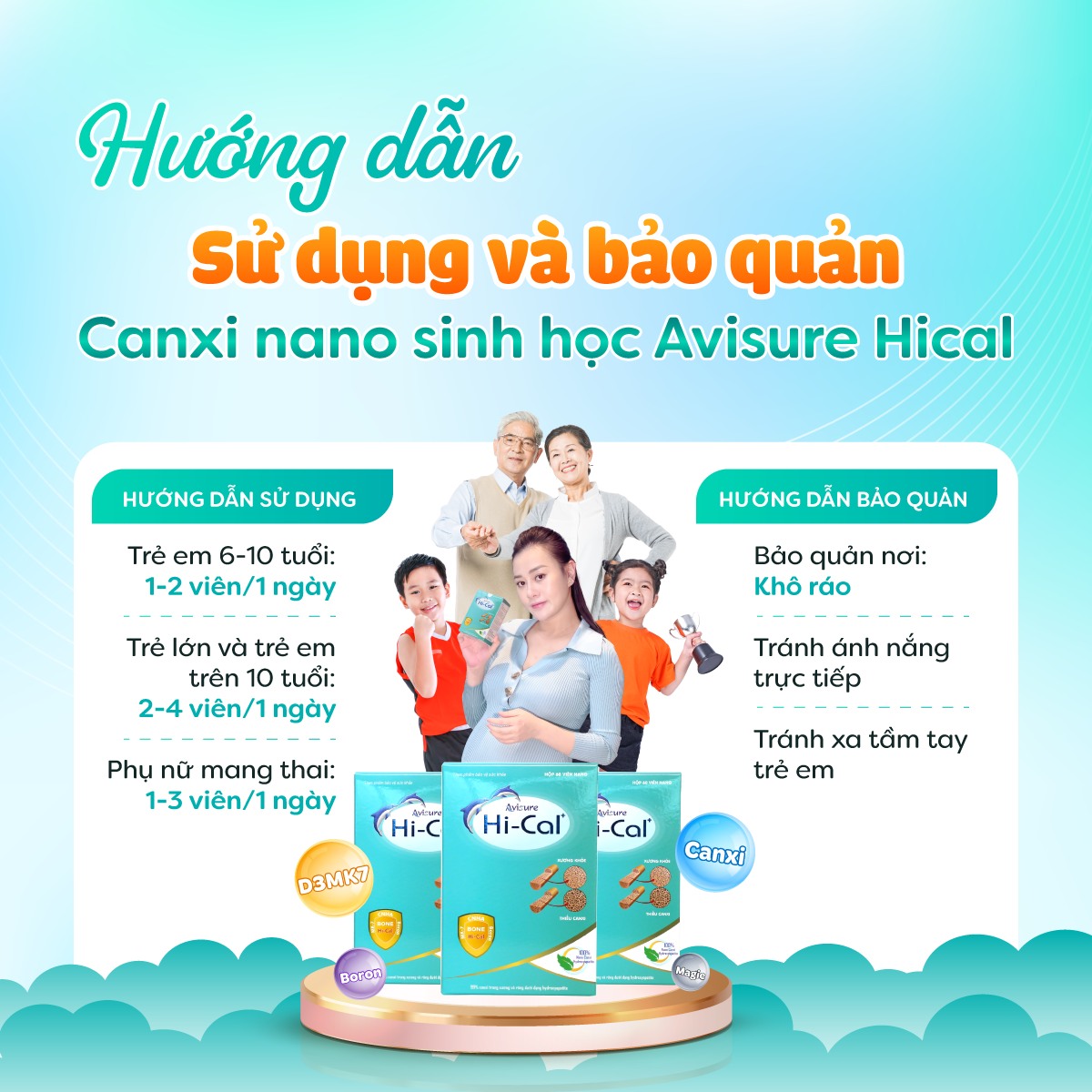 Mô tả Combo 5 hộp canxi tự nhiên Avisure Hical 240 viên - 2