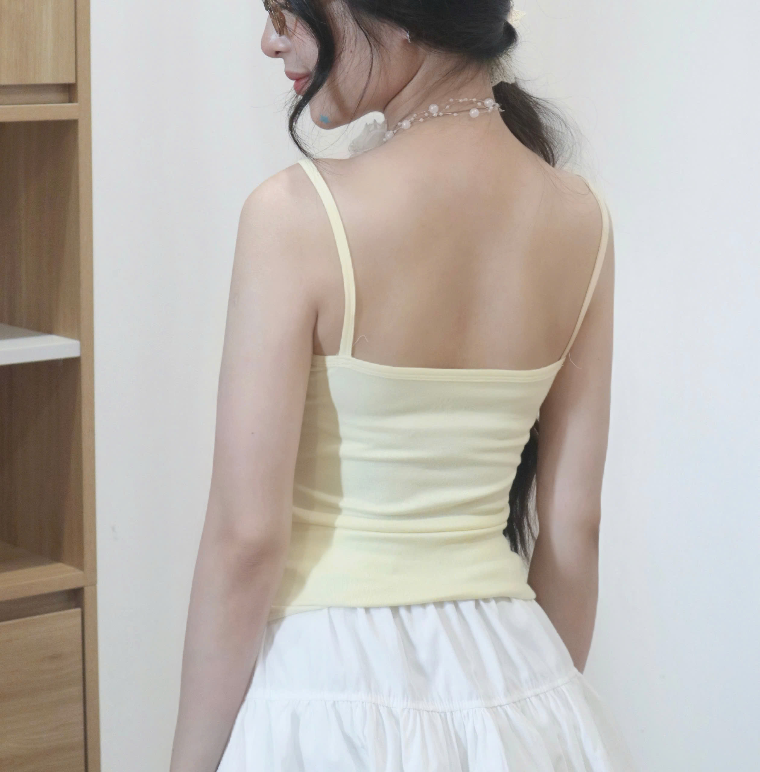 Mô tả Áo hai dây nữ Choobe dáng dài trơn vải cotton 4 chiều co giãn tốt nhiều màu sắc mùa hè A133 - 4