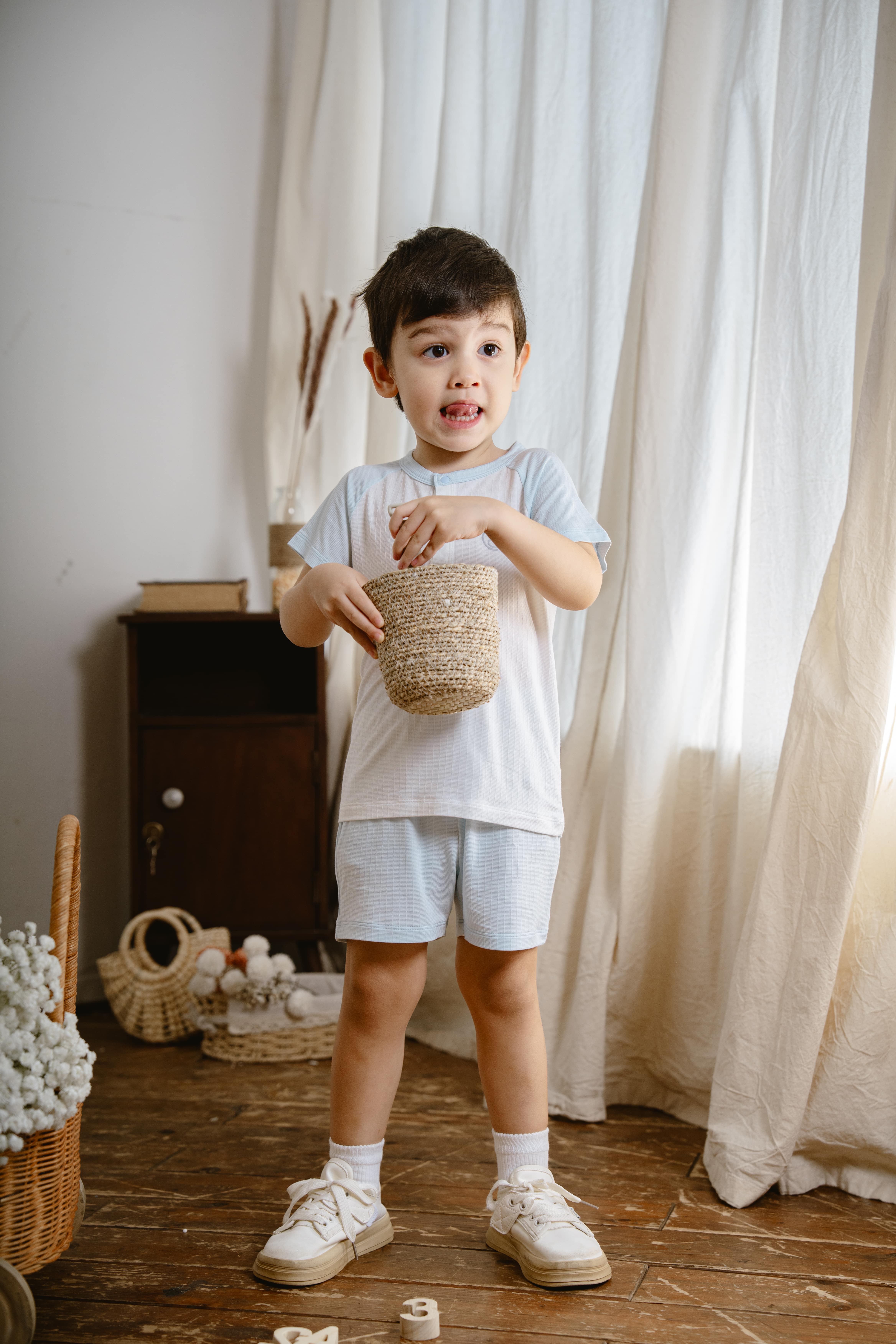 Mô tả Bộ ngắn tay cổ trụ Siro BU Baby BSR130305 - 2