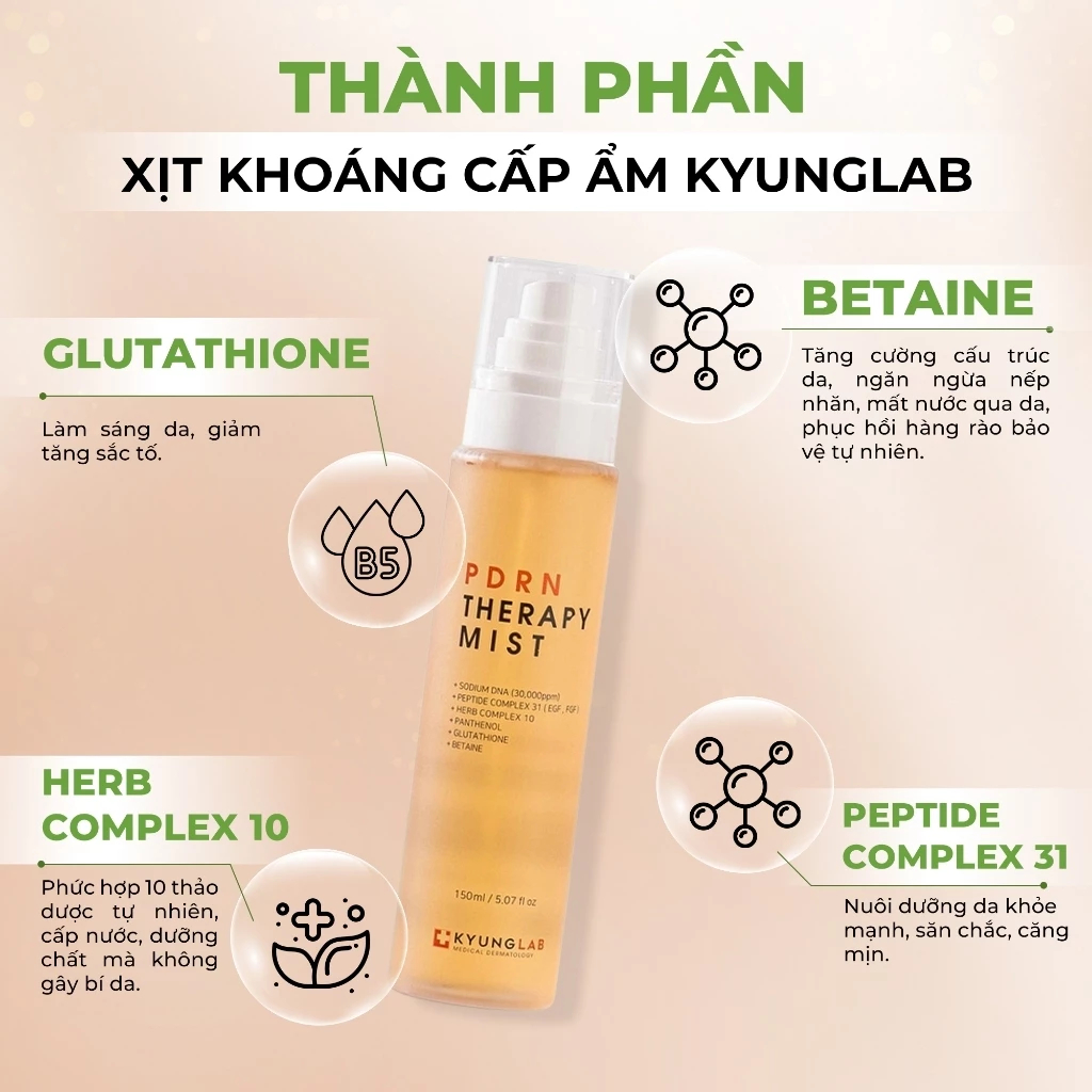 Mô tả Xịt khoáng KyungLab PDRN dưỡng ẩm phục hồi da, dưỡng da căng bóng, ngăn ngừa lão hoá 150ml - 1