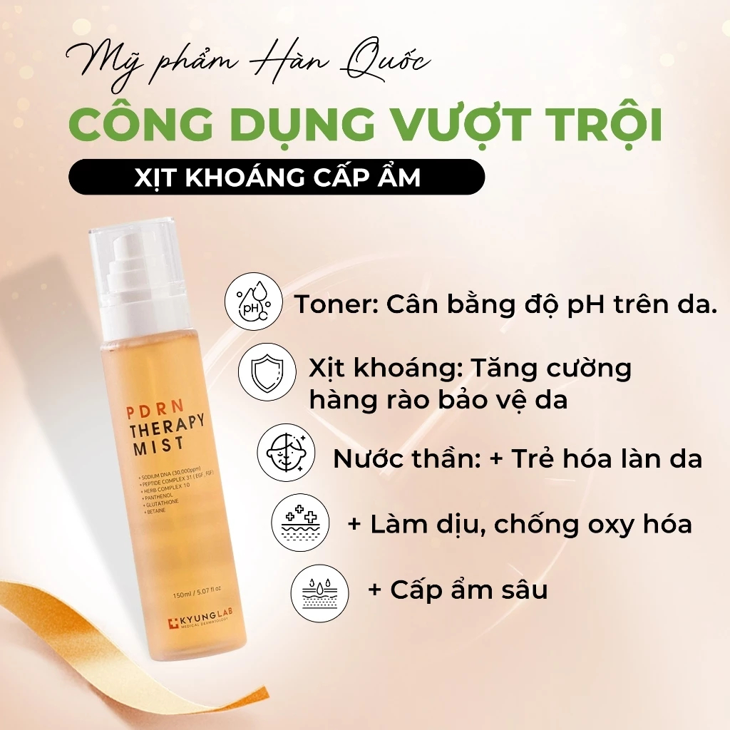 Mô tả Xịt khoáng KyungLab PDRN dưỡng ẩm phục hồi da, dưỡng da căng bóng, ngăn ngừa lão hoá 150ml - 3