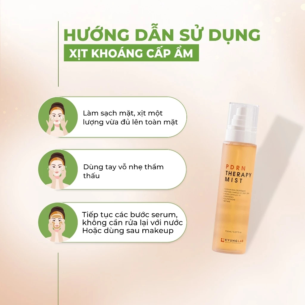 Mô tả Xịt khoáng KyungLab PDRN dưỡng ẩm phục hồi da, dưỡng da căng bóng, ngăn ngừa lão hoá 150ml - 5