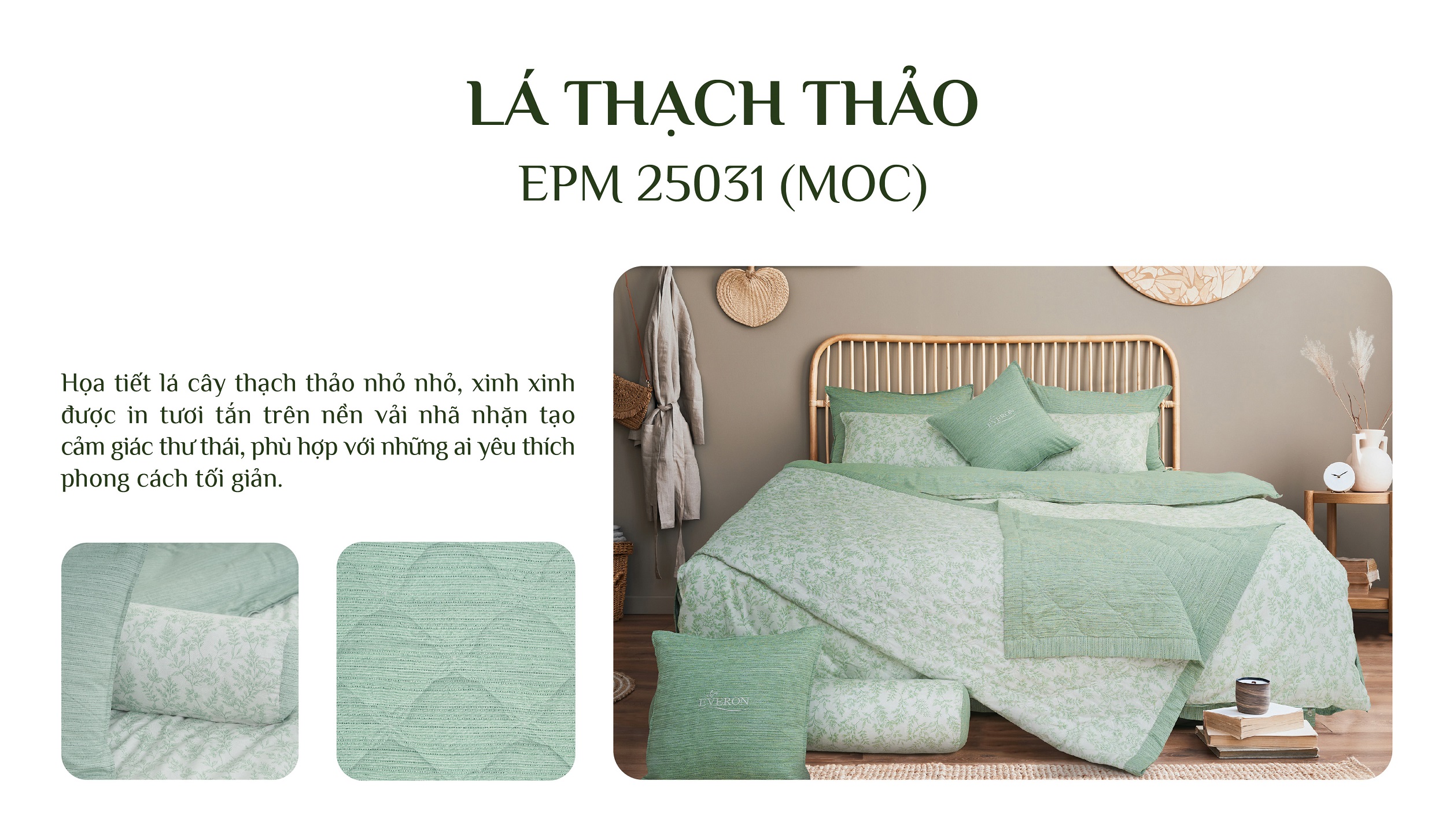 Mô tả Bộ chăn ga cao cấp EVERON hiện đại sang trọng (Bộ ga chun chần: 1 Ga chun chần+2 vỏ gối nằm - BST2025 Ever-on) - 6