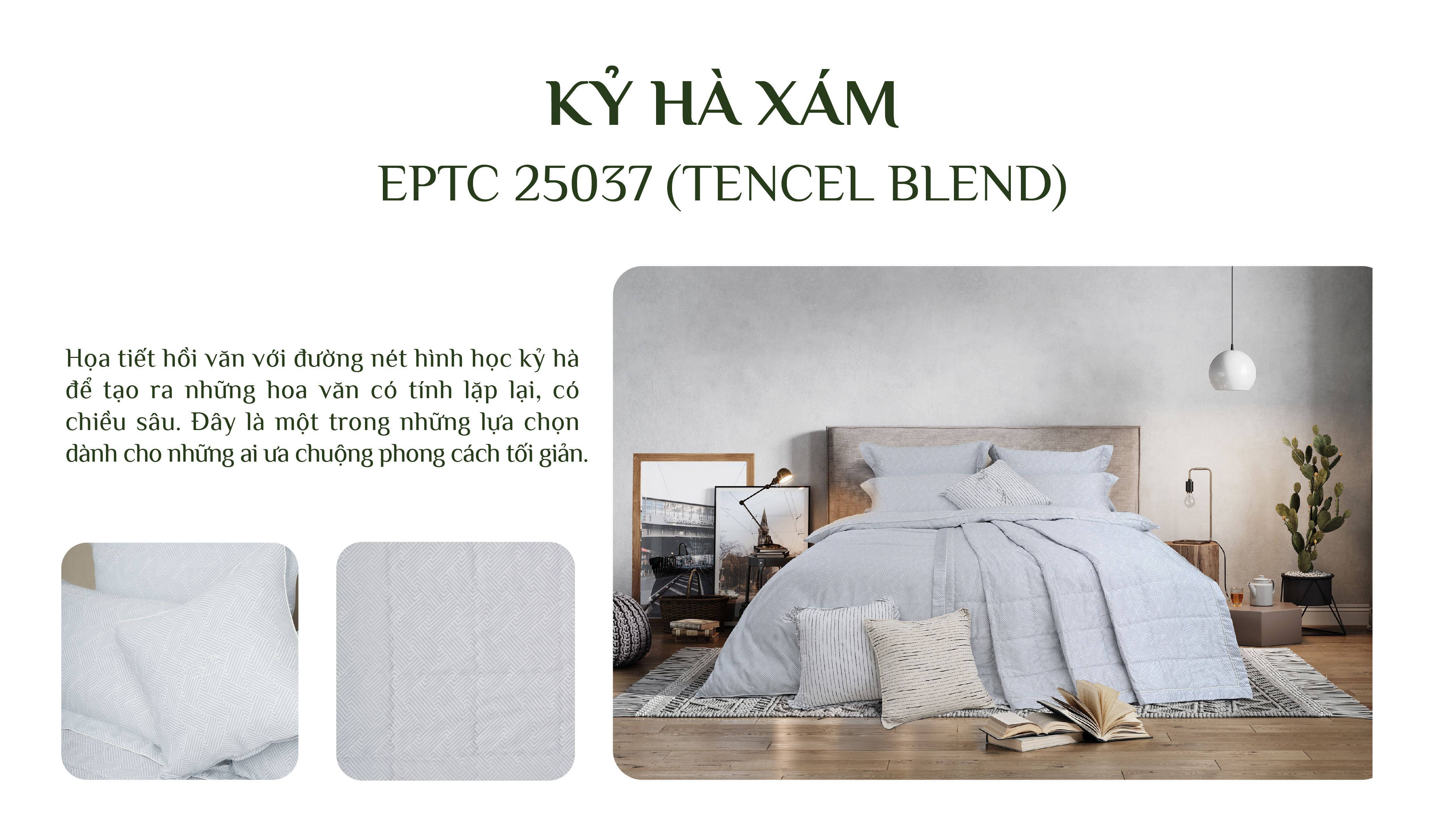 Mô tả Bộ chăn ga cao cấp EVERON hiện đại sang trọng (Bộ ga chun chần: 1 Ga chun chần+2 vỏ gối nằm - BST2025 Ever-on) - 9