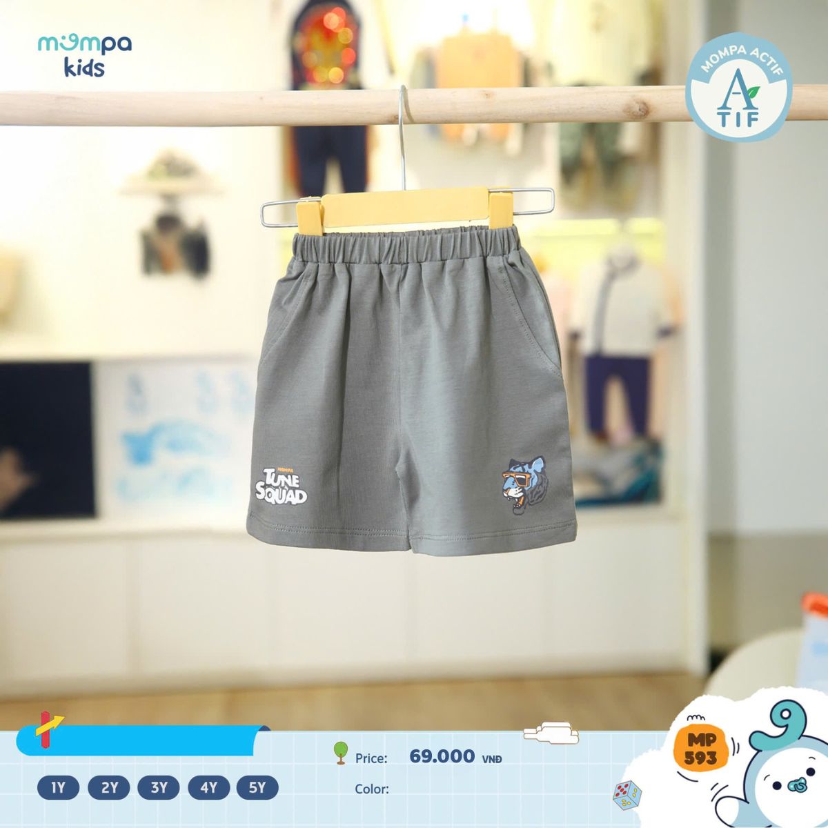 Quần đùi Mompa Cotton Actif cho bé