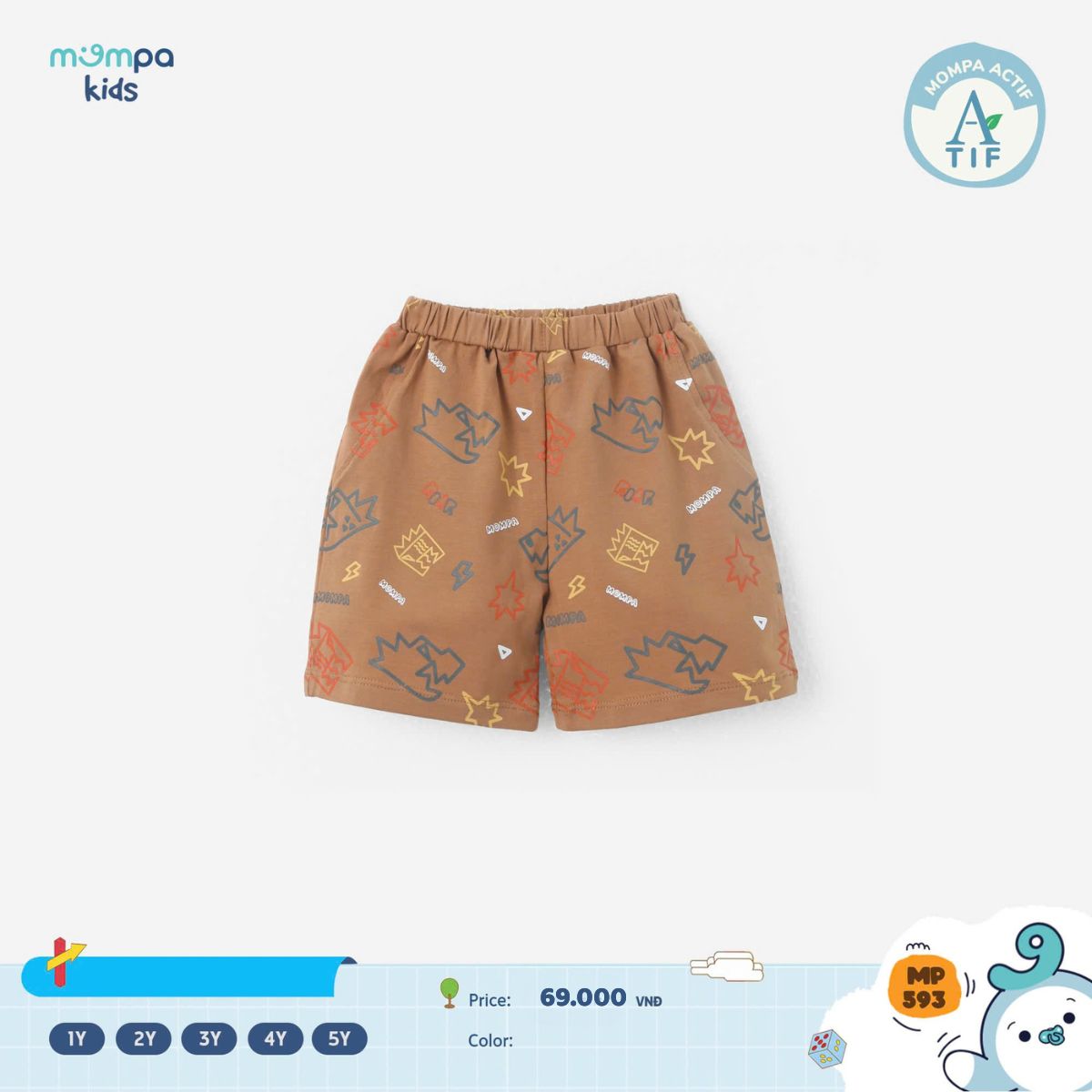 Quần đùi Mompa Cotton Actif cho bé