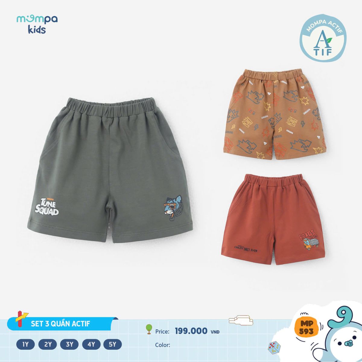 Quần đùi Mompa Cotton Actif cho bé