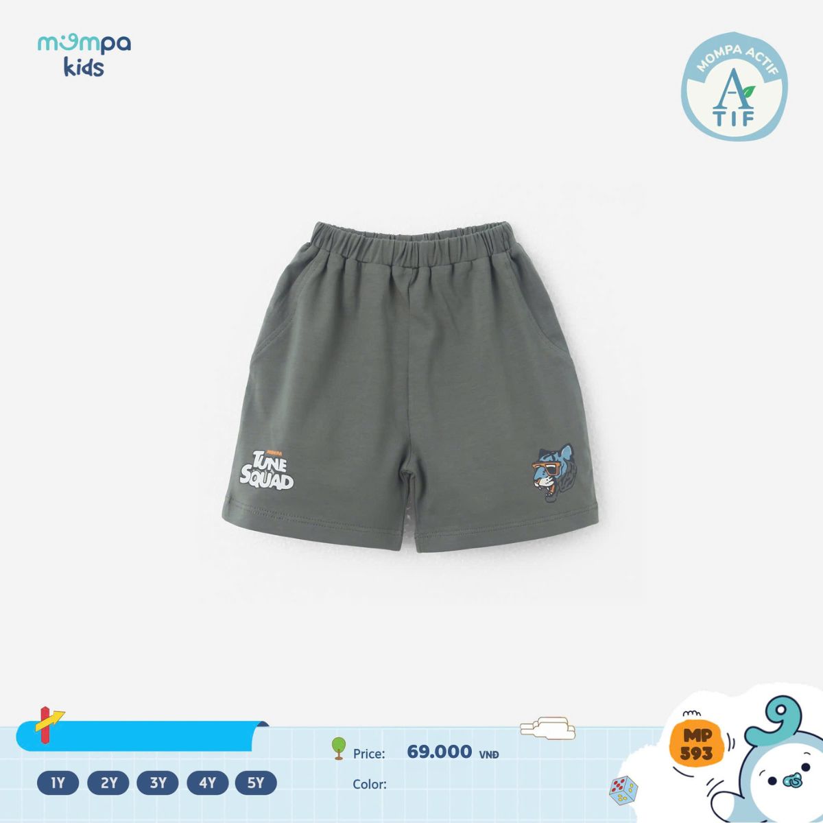 Quần đùi Mompa Cotton Actif cho bé