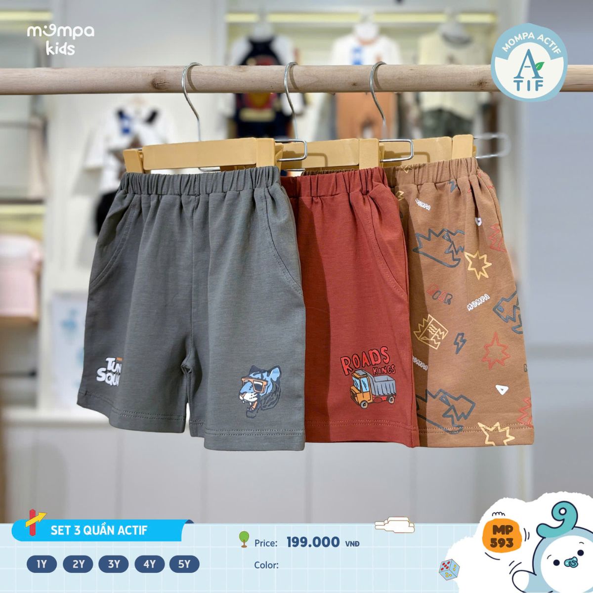 Quần đùi Mompa Cotton Actif cho bé