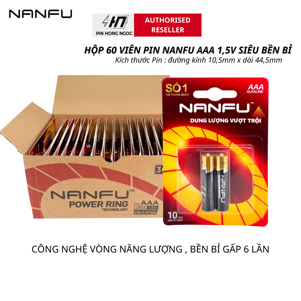 Hộp 60 viên pin NANFU Alkaline AA , AAA 1,5V - Hàng chính hãng | Shopee ...