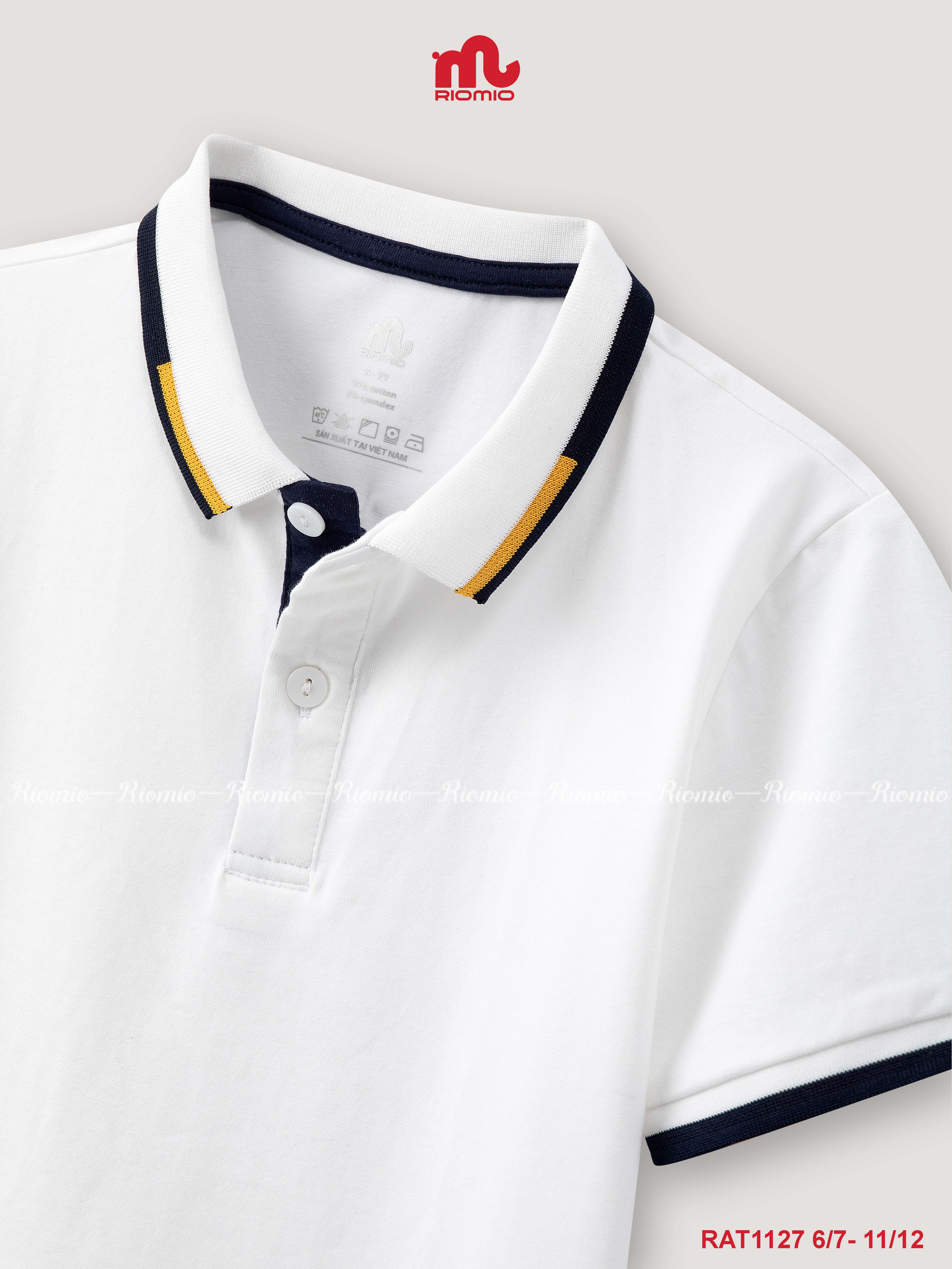 Mô tả Áo polo bé trai Riomio áo có cổ cho bé chất liệu cotton, phối tay năng động RAT1127 - 2