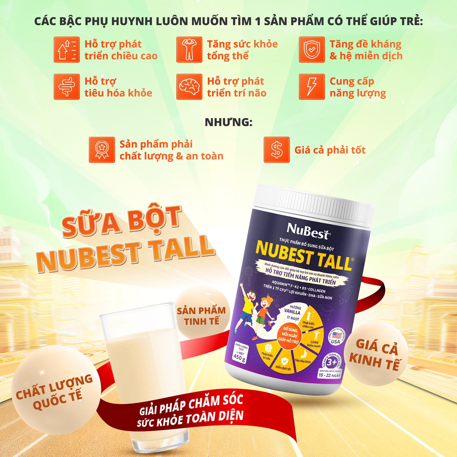 Sữa Bột NuBest Tall hương Vani