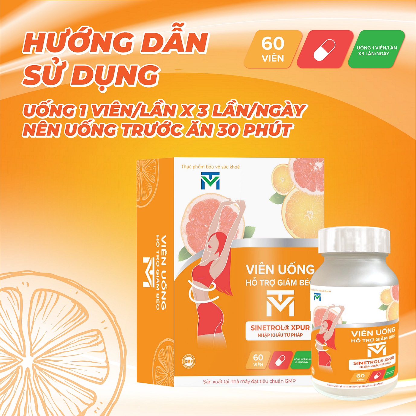 Mô tả Viên uống hỗ trợ giảm béo VTM giảm cảm giác thèm ăn, phân giải mỡ thừa, an toàn không tác dụng phụ - 5