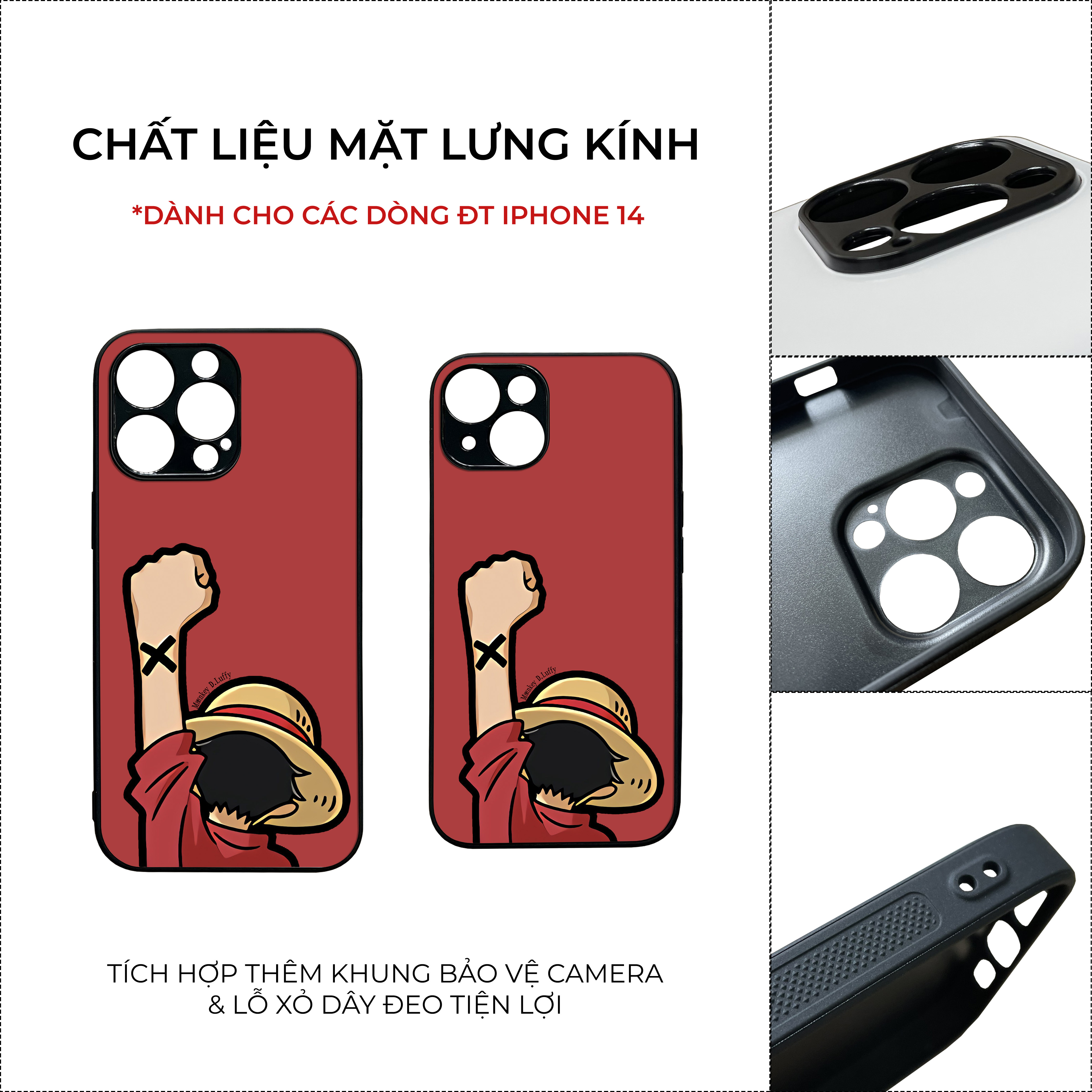 Mô tả Ốp lưng Unique Case dành cho iPhone in hình one piece luffy OP001 - 1