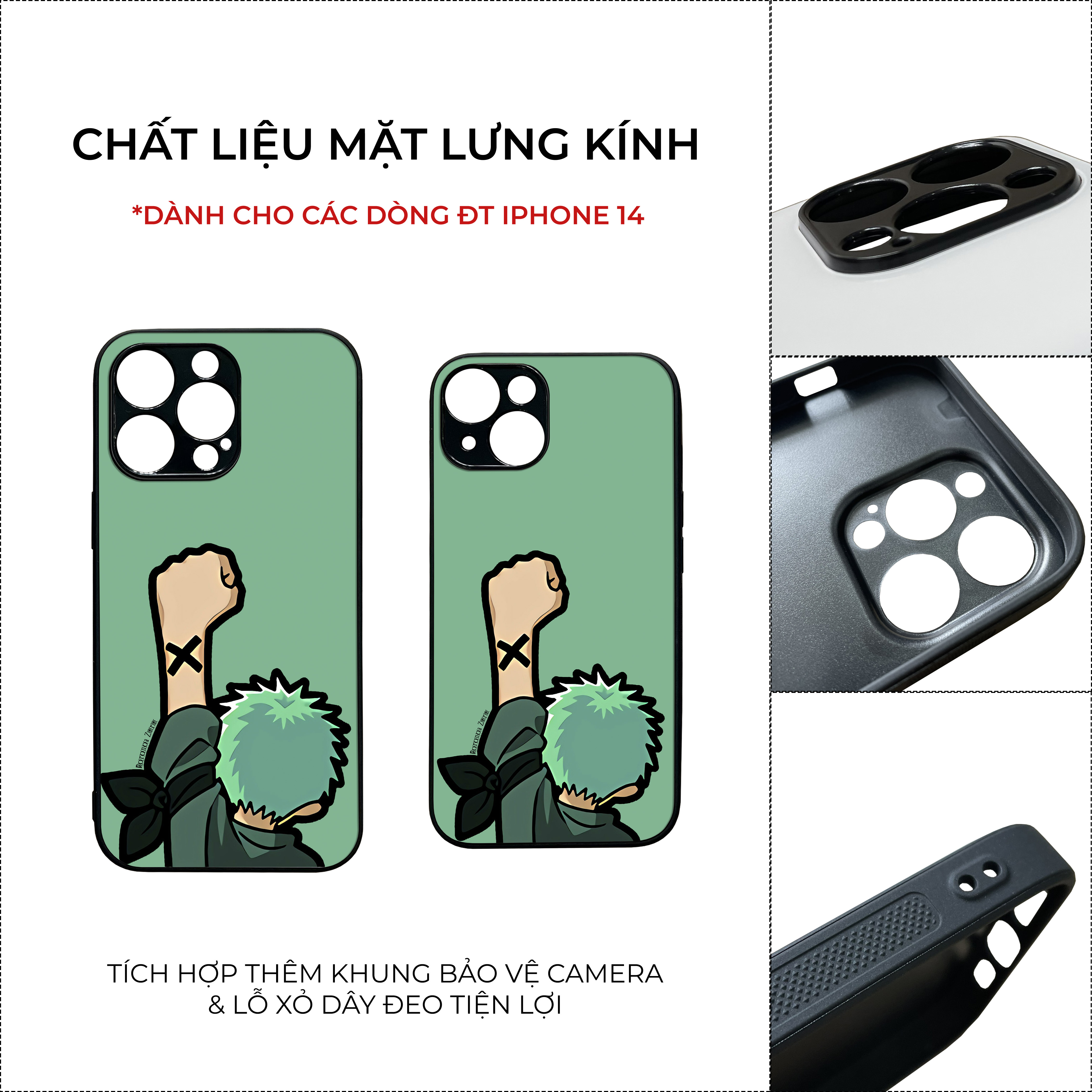 Mô tả Ốp lưng Unique Case dành cho iPhone in hình one piece zoro OP002 - 1