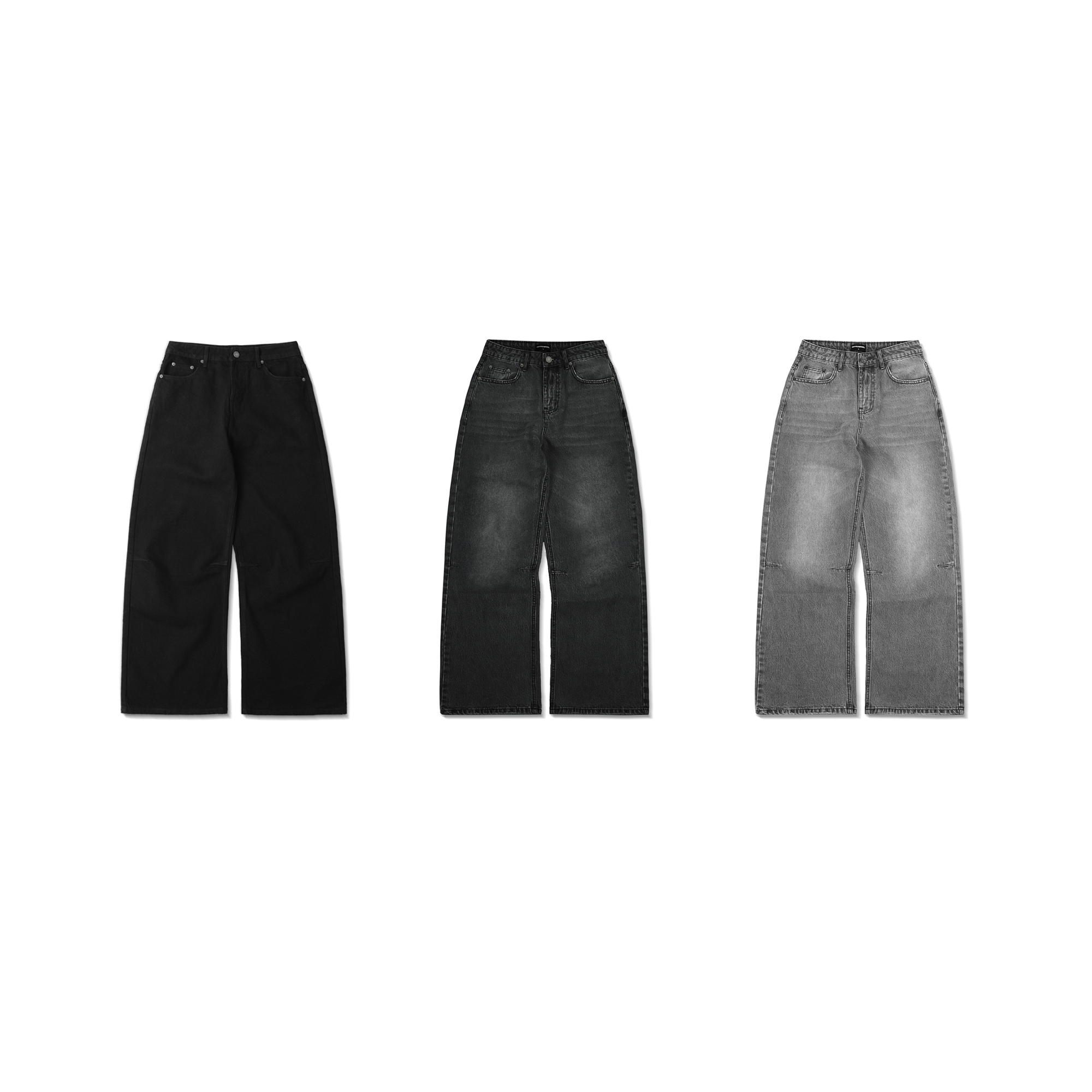 Mô tả Quần Jean Ống Rộng DAPPERANDMORE Washed Denim Pants - Solid Black - 1