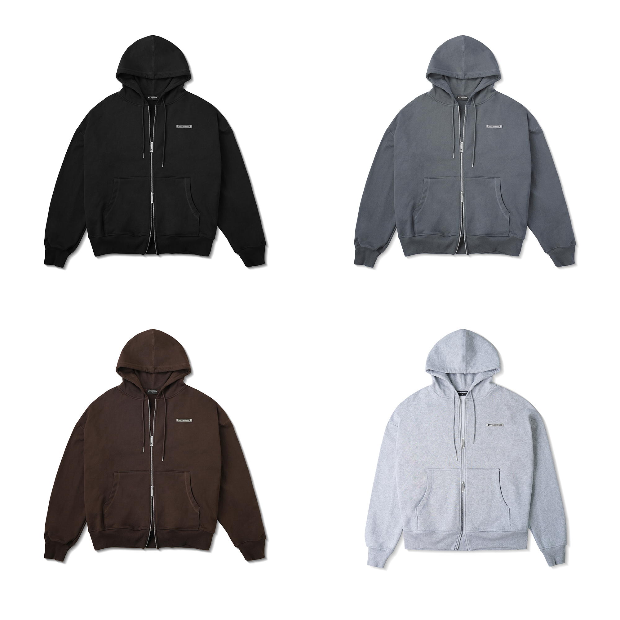 Mô tả Áo Khoác Hoodie DAPPERANDMORE Metal Zipped Vải Nỉ Chân Cua 100% Cotton Phối Tag Kim Loại - Grey - 1