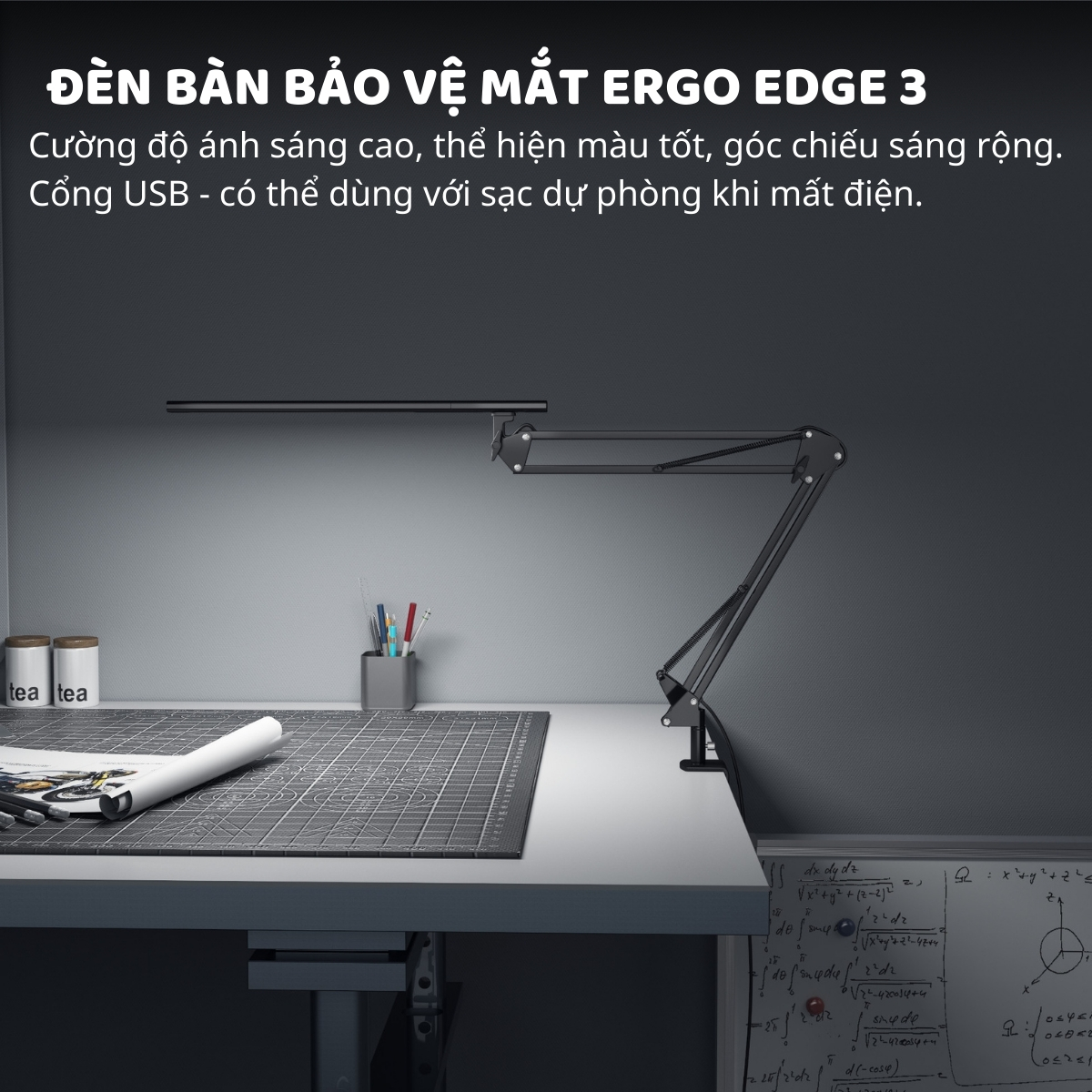 Mô tả Đèn bàn học Led bảo vệ mắt Ergo Edge 3 DandiHome chống cận để làm việc, đọc sách cao cấp có thể kéo dài và gấp gọn - 1
