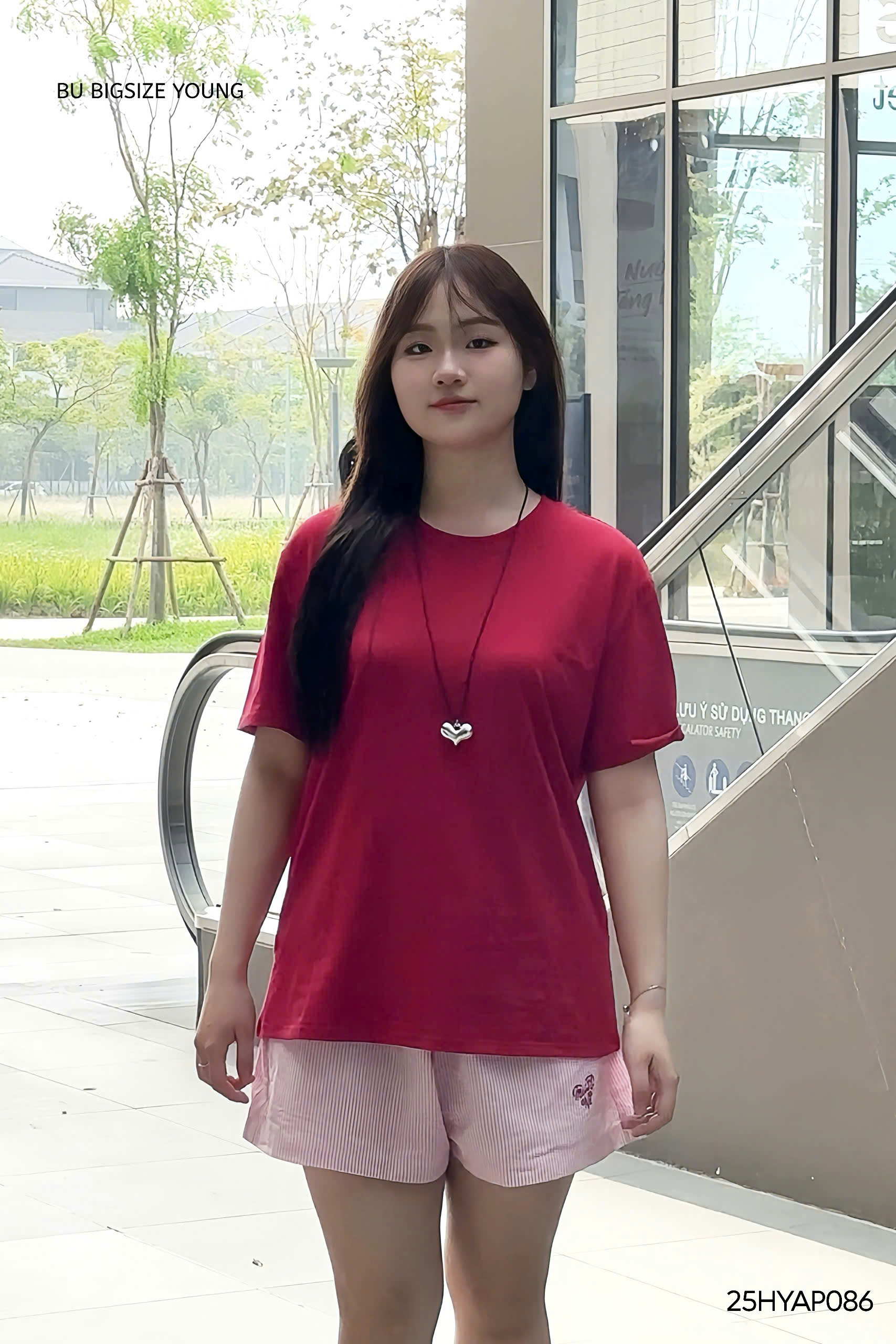 Mô tả Áo thun dáng rộng cổ tròn BIGSIZE (55kg đến 95kg) – 25HYAP086 - [BU Bigsize Young] - 2