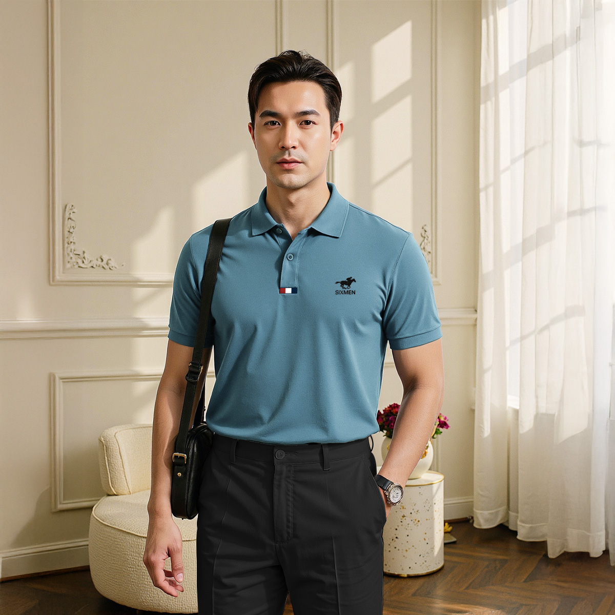 Mô tả Áo polo nam cao cấp ITALY HORSE [Tặng Kèm Hộp Quà] Vải cá sấu FeelMax thoáng mát -  SIXMEN - 3