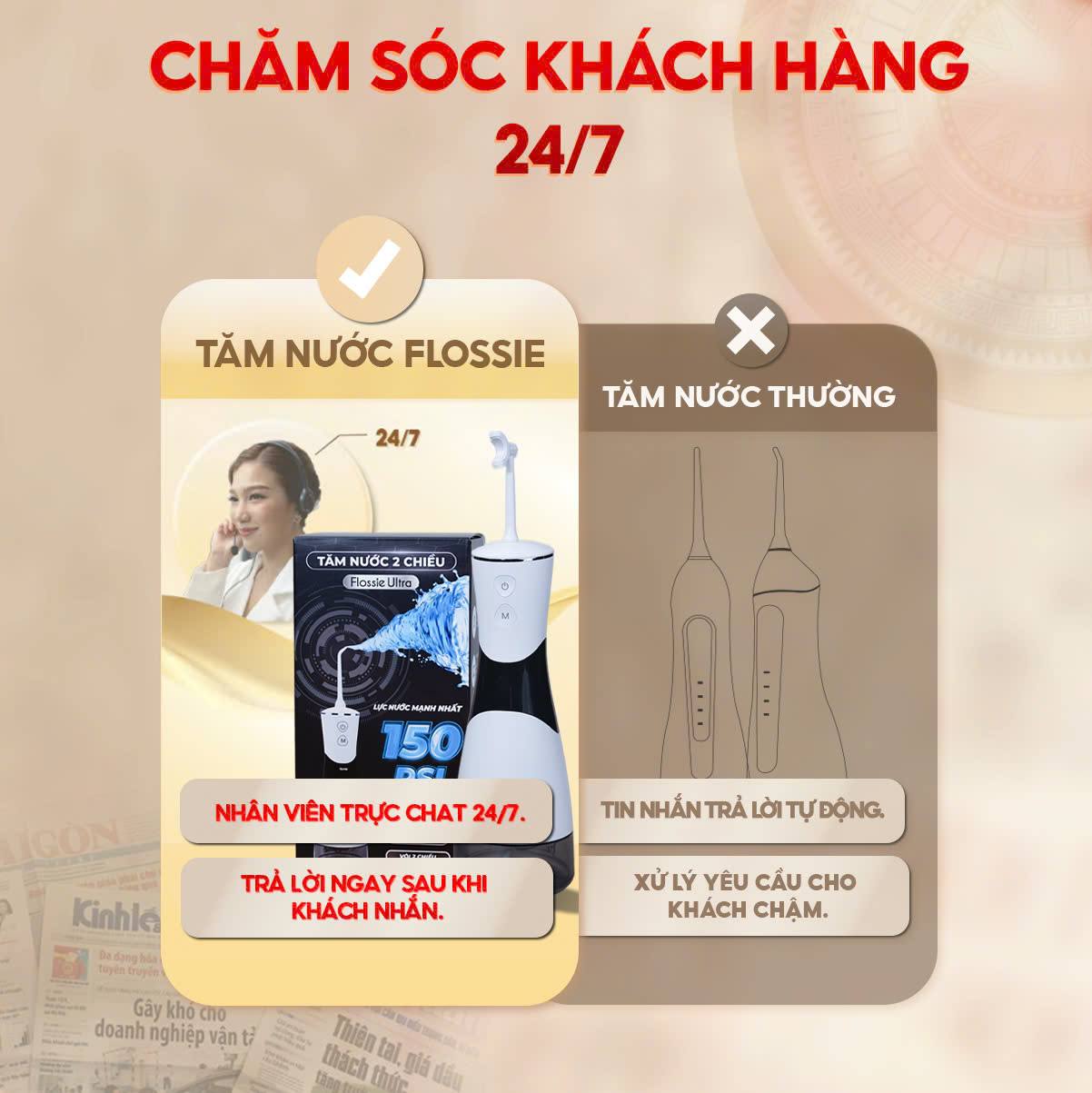 Mô tả Tăm nước 2 chiều Flossie Ultra chính hãng.Vòi phun 2 chiều đầu tiên cho người niềng răng - 5