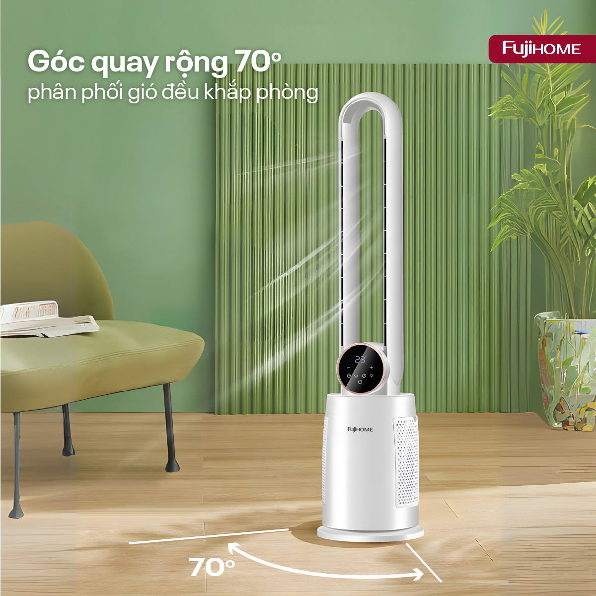 Mô tả Quạt không cánh tích hợp lọc không khí bằng ion Fujihome BF-03R -động cơ không chổi than-BH 24 tháng - 11