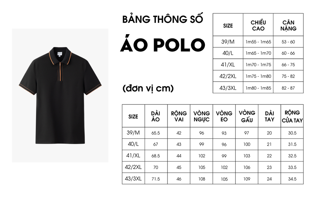 Mô tả Áo Polo Đen 9APCT538DEN Biluxury Cổ Viền Cam Kháng Khuẩn Chống Nhăn Bền Màu - 1