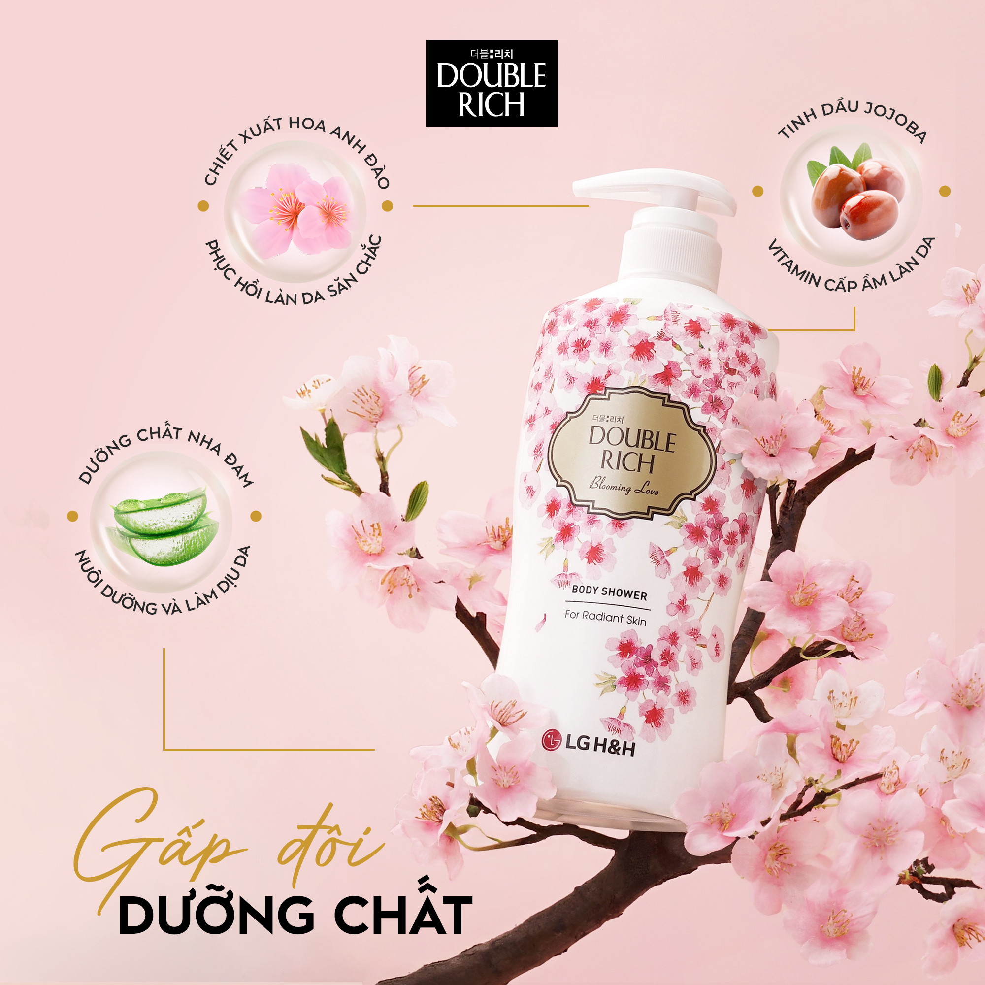 Mô tả Sữa tắm Double Rich Hương hoa chiết xuất từ thiên nhiên 800ml - 10