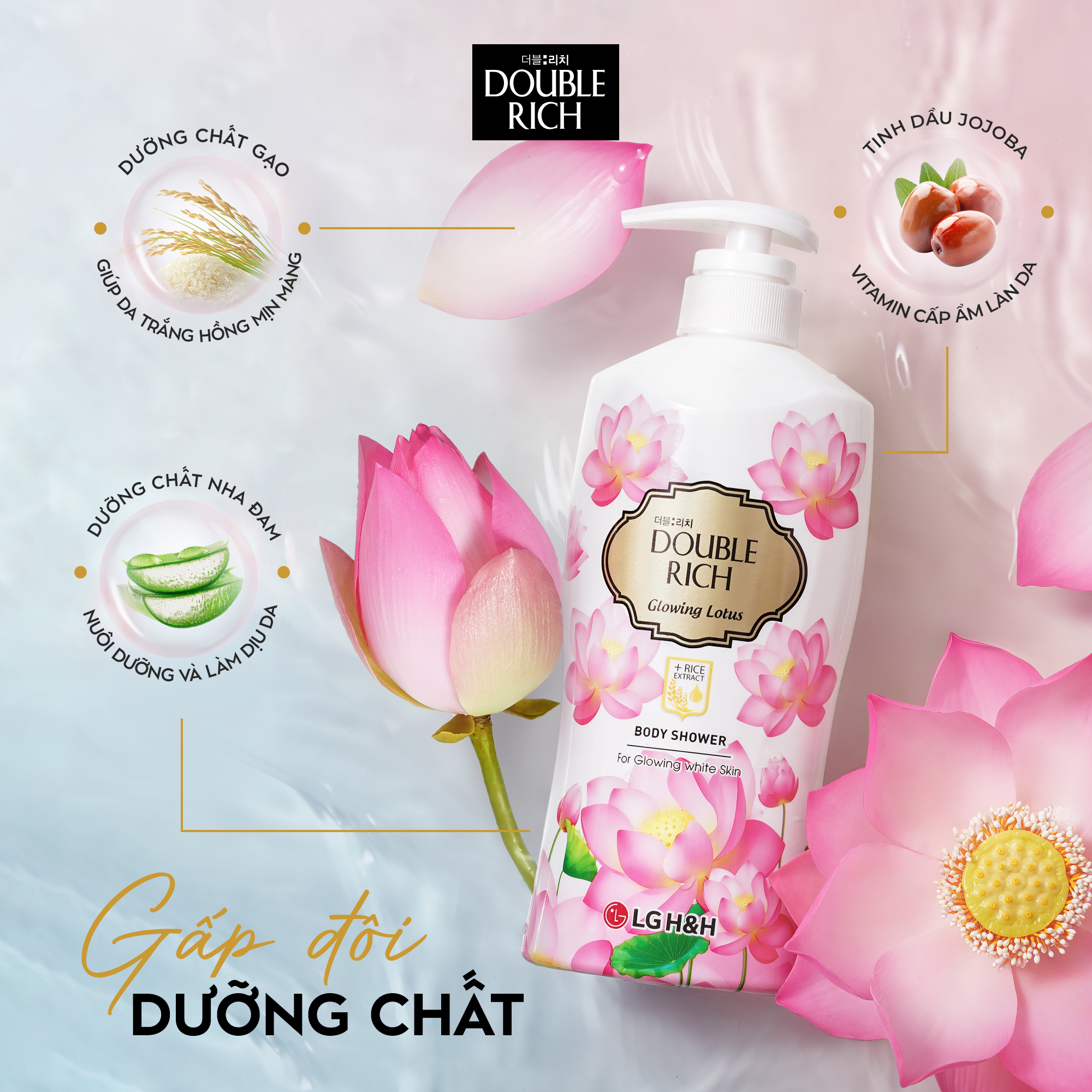 Mô tả Sữa tắm Double Rich Hương hoa chiết xuất từ thiên nhiên 800ml - 7
