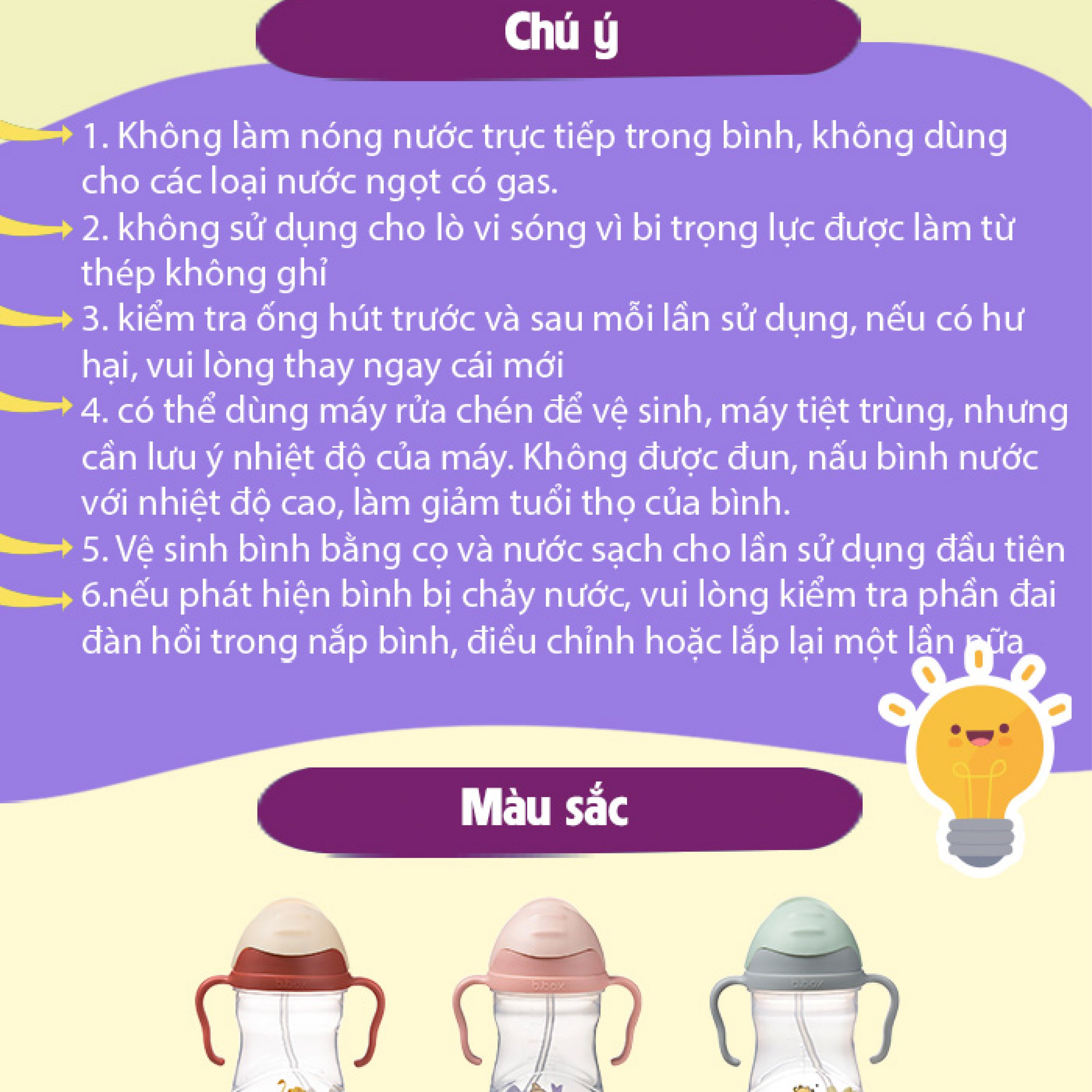 Mô tả b.box Bình nước 360 độ có van chống sặc và tay cầm cho bé tập uống nước 240ml - 4