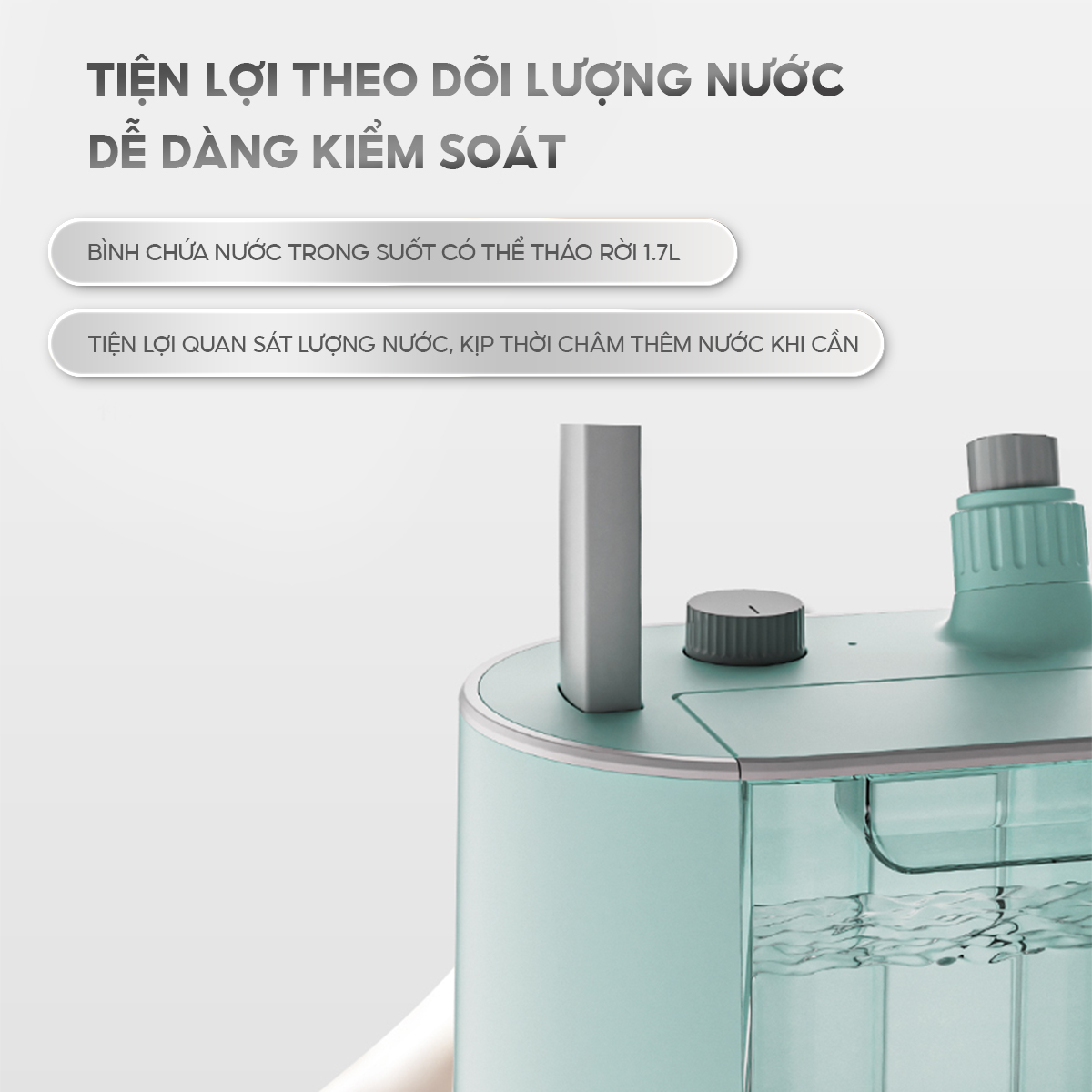 Mô tả Bàn ủi hơi nước đứng AQUA S2526T có thể ủi treo ủi phẳng, công suất 2000W, dung tích 1.7L - 10
